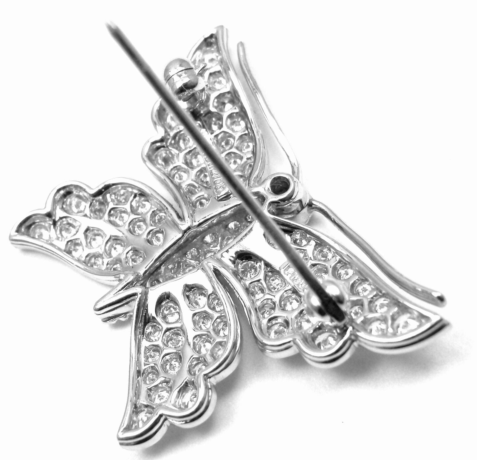 Authentic TIFFANY & CO Platinum Diamond Butterfly Brooch Pin - Luxury Jewelry Gift for Women, Elegant Accessory for Special Occasions & Formal Events