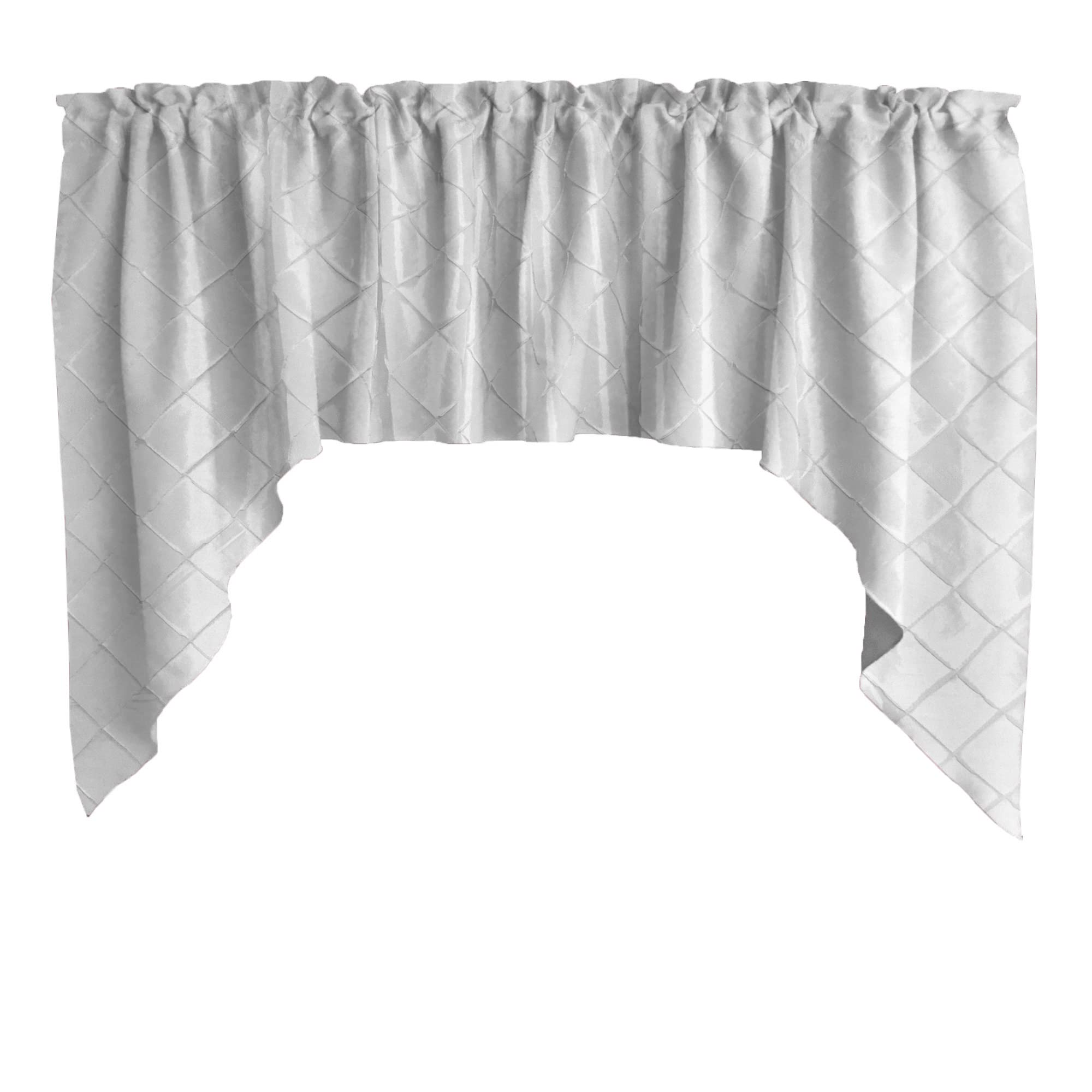 Elegant Pintuck Taffeta Swag Window Valance - White Home Decor for Bedroom, Nursery & Kitchen - Perfect for Adding Soft Texture & Style to Any Window