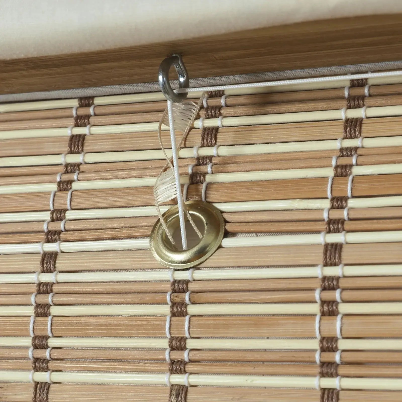 Stylish Sybil Bamboo Roman Shade in Dark Khaki - Natural Window Treatment for Living Room & Bedroom