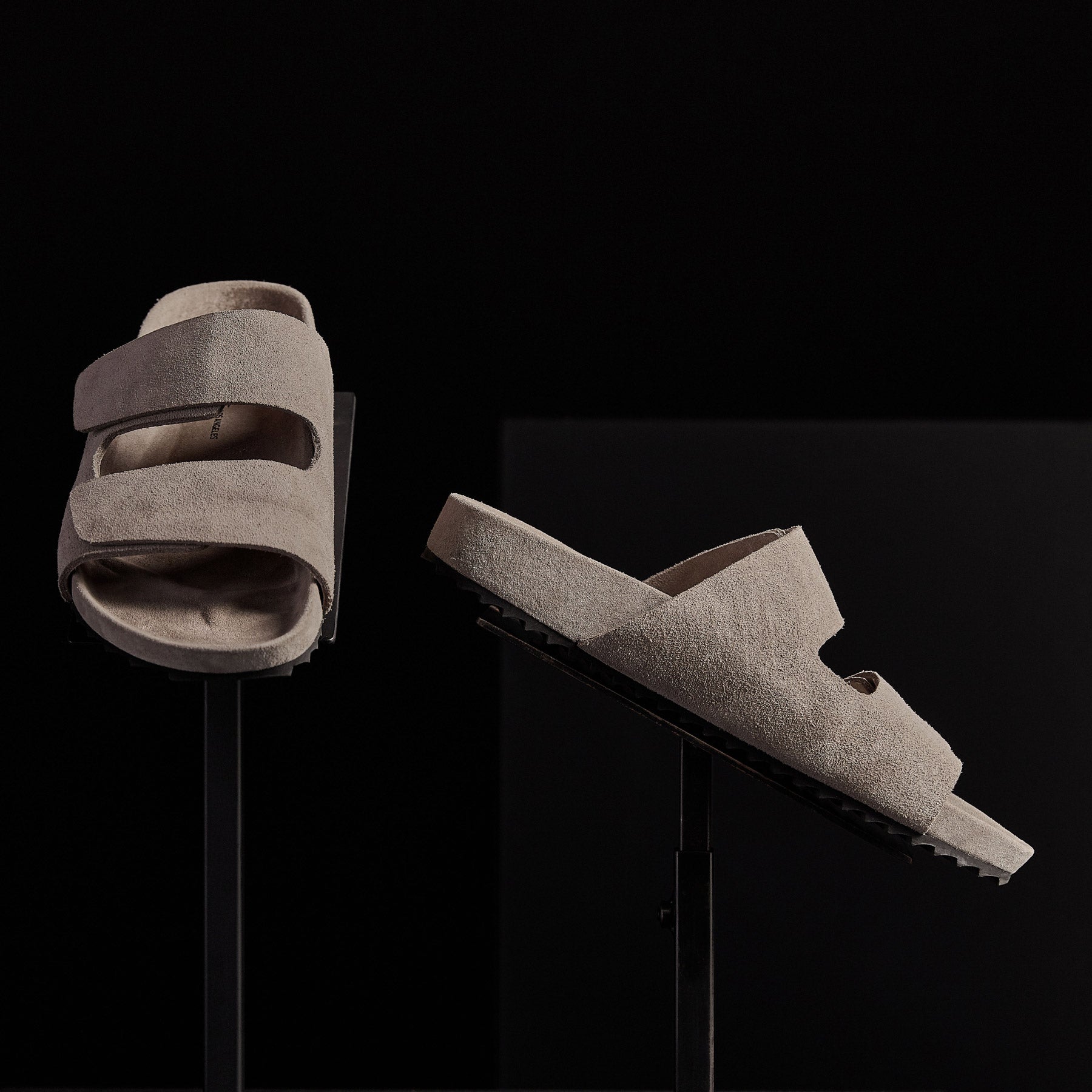 Men's Comfortable Double Strap Suede Slides - Soft Earth Tone Sandals for Casual Wear, Beach & Poolside Relaxation