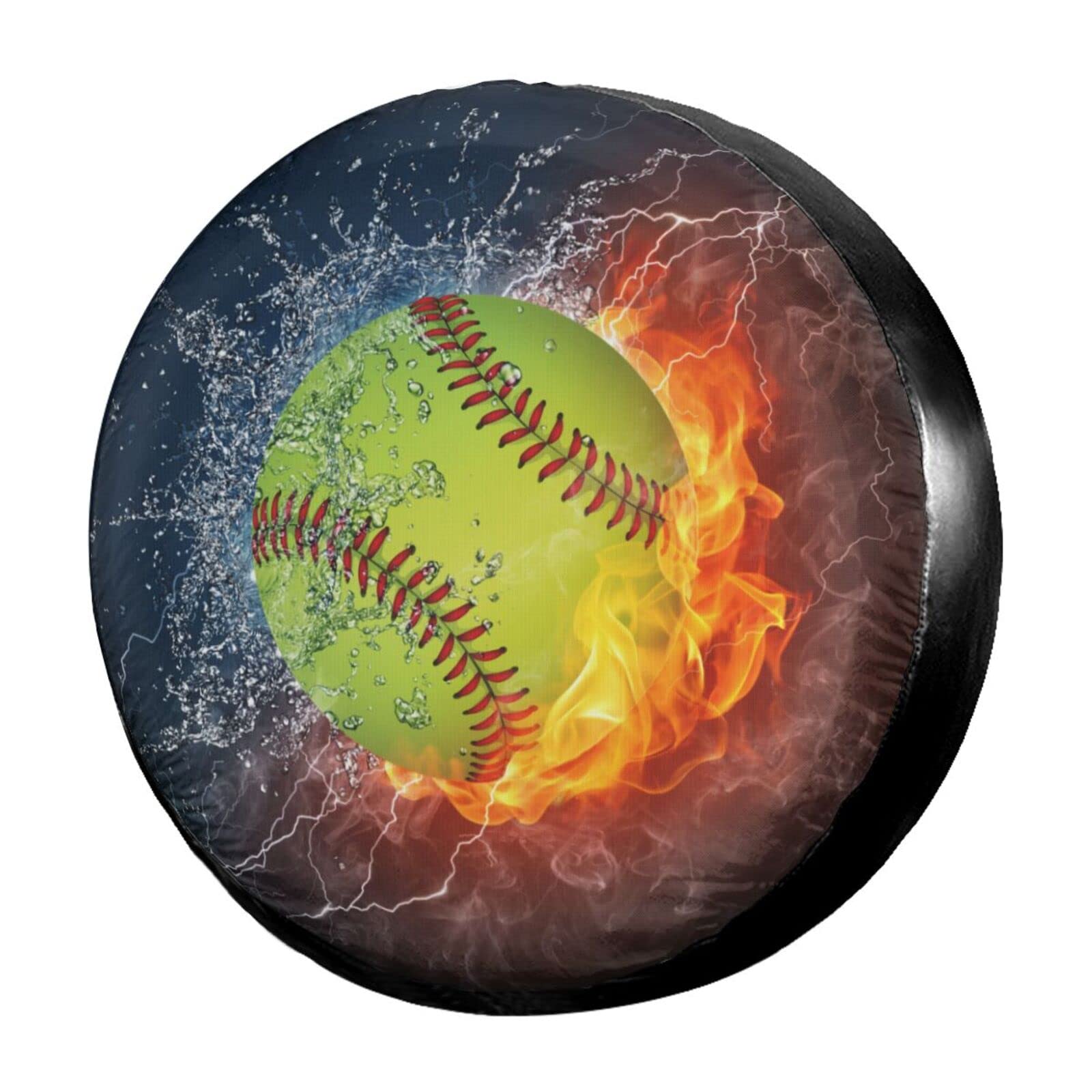 Foruidea 15 Inch Fire Softball Spare Tire Cover - Dust-Proof Wheel Protector for Trailers, RVs, SUVs & Vehicles | Perfect for Outdoor Adventures & Road Trips