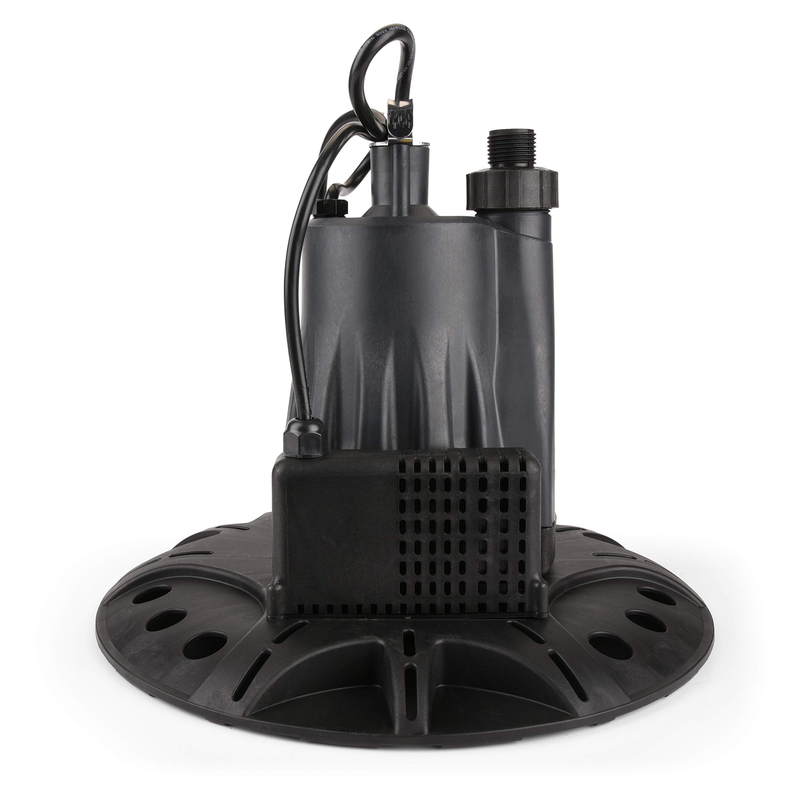 ECO-FLO SUP55PC Black Utility Pump for Pool Cover - Heavy Duty Water Removal, Outdoor & Pool Maintenance, Flood Prevention - Ideal for Home, Garden, and Pool Use