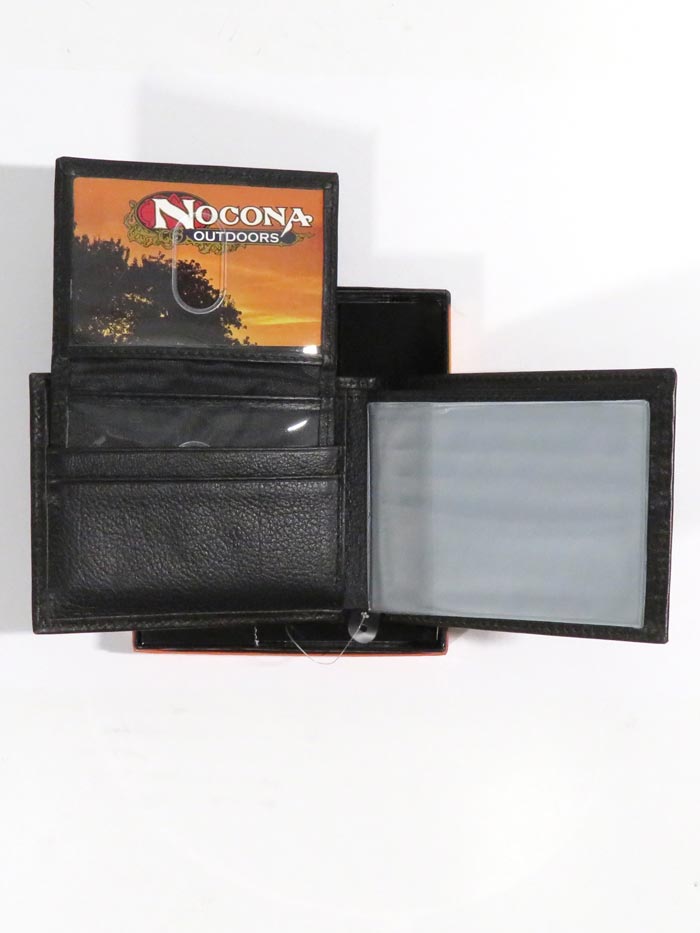 Nocona N5429802 Men's 12 Gauge Outdoor Bifold Leather Wallet - Genuine Brown Cowhide for Everyday Carry & Travel (Perfect for Cash, Cards & ID)