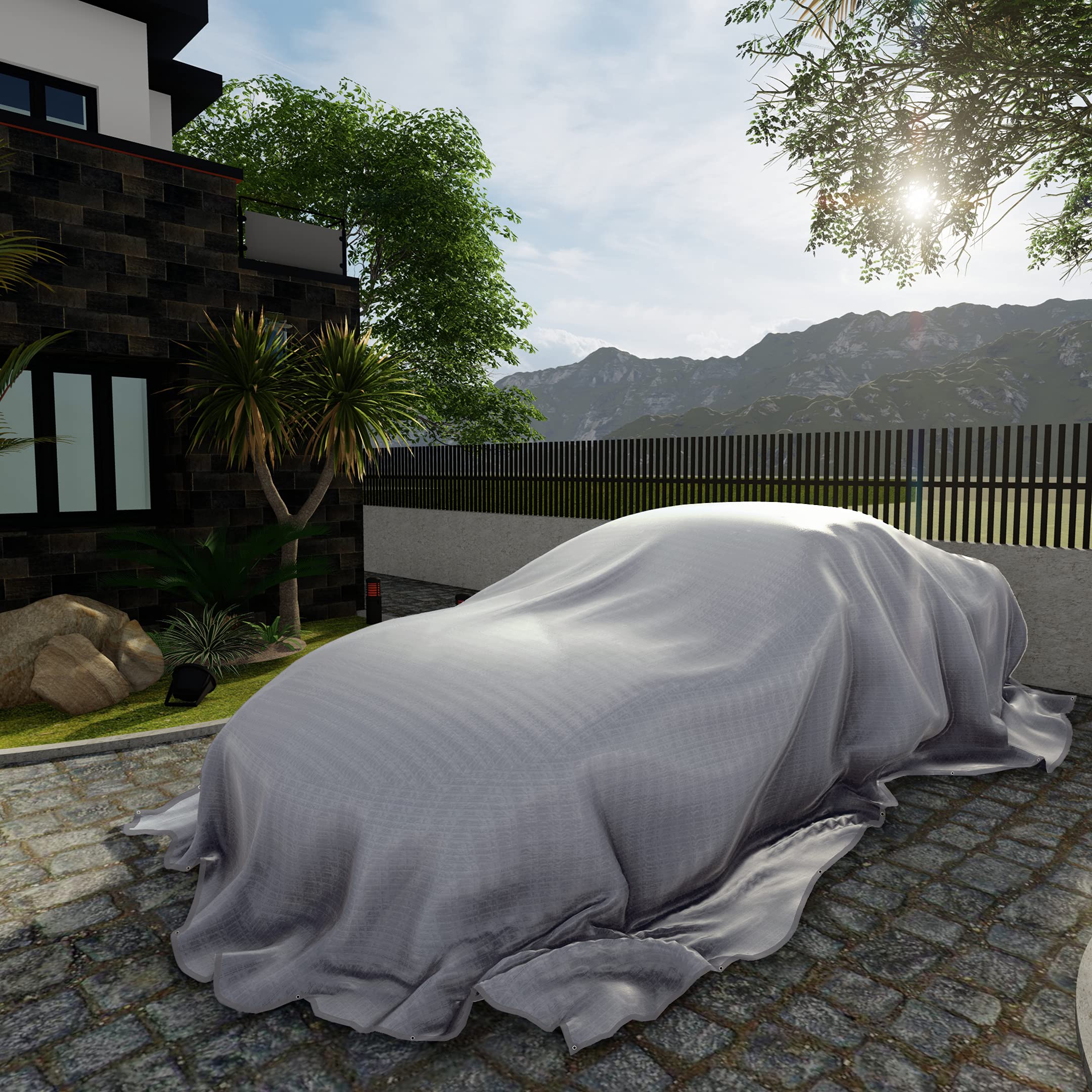 30' x 40' Heavy Duty Waterproof Silver Tarp - UV Resistant Poly Tarpaulin with Reinforced Edges for Outdoor Use - Perfect for Patio Furniture, Car Ports, Greenhouse Canopy, Tent & Painting Cover Protection