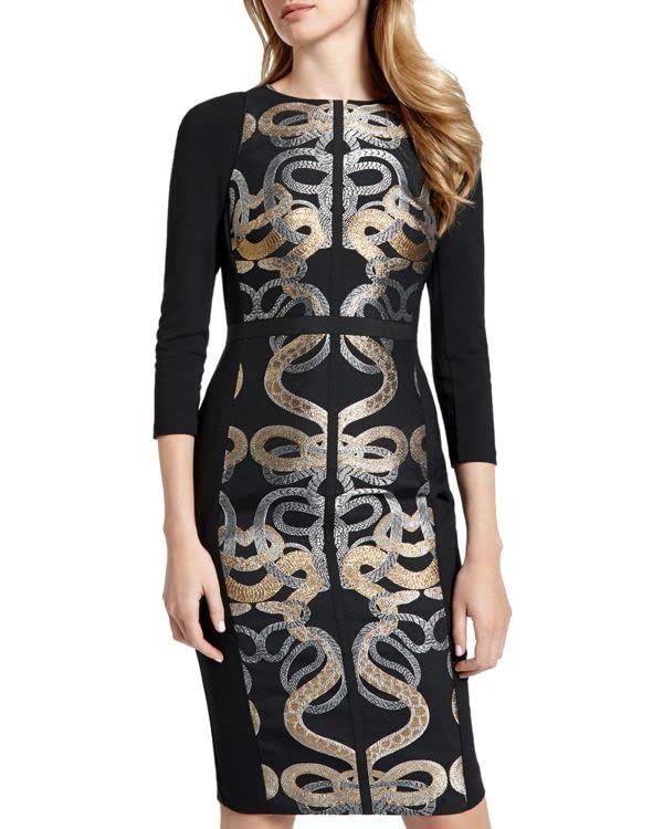 Ted Baker Women's Bathany Hanging Gardens Bodycon Dress - Floral Print, Slim Fit, Knee-Length Formal Dress for Cocktail Parties, Weddings & Evening Events