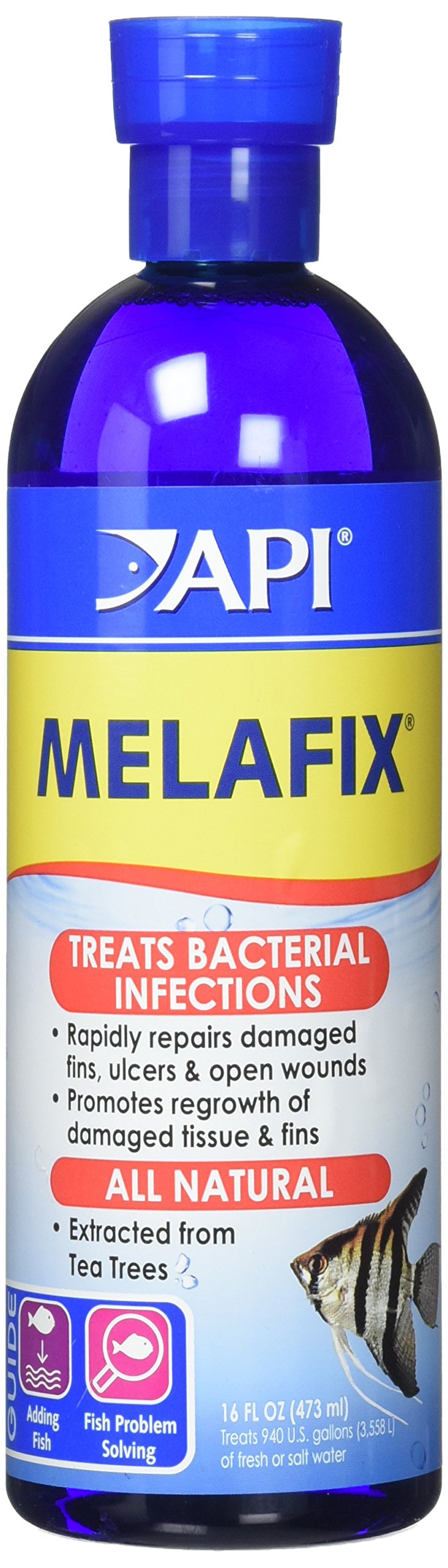 API Melafix Antibacterial Fish Remedy (2 Pack, 16-Ounce Bottles) - Treats Bacterial Infections & Promotes Healing for Freshwater & Saltwater Aquariums - Perfect for Fin Rot, Ulcers & Open Wounds in Fish