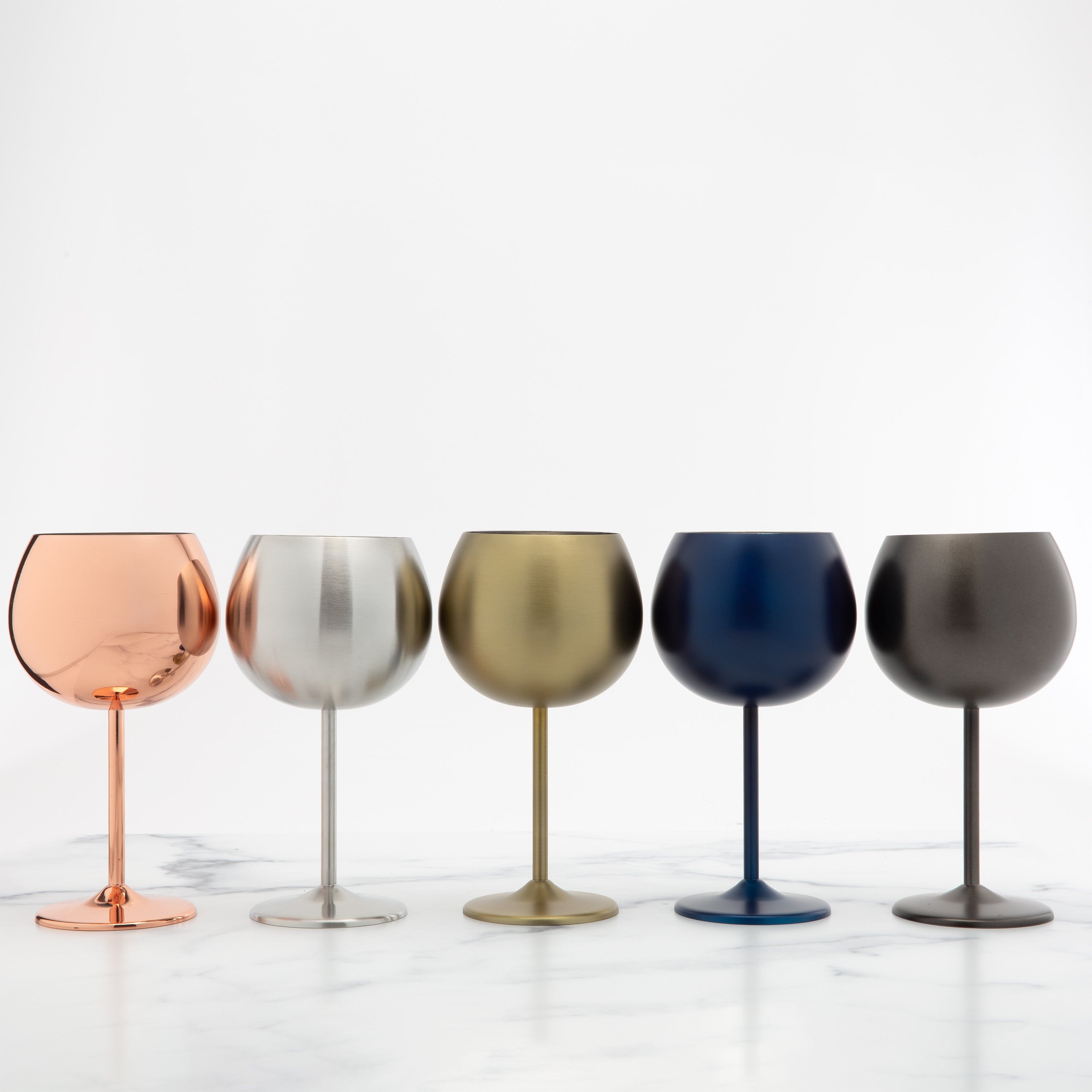 Premium Gold Stainless Steel Wine Glasses Set of 4 - Elegant Stemware for Parties, Weddings & Home Entertaining - Dishwasher Safe & Shatterproof