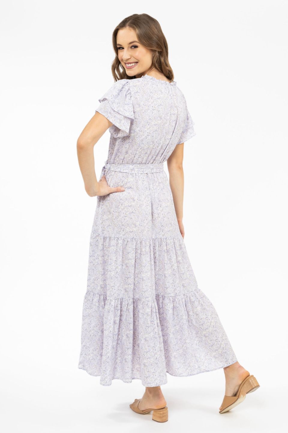 Cruise Purple SS Tiered Maxi Dress - Women's Summer Beach Dress with Flowy Tiered Skirt, Perfect for Vacations, Parties & Outdoor Events
