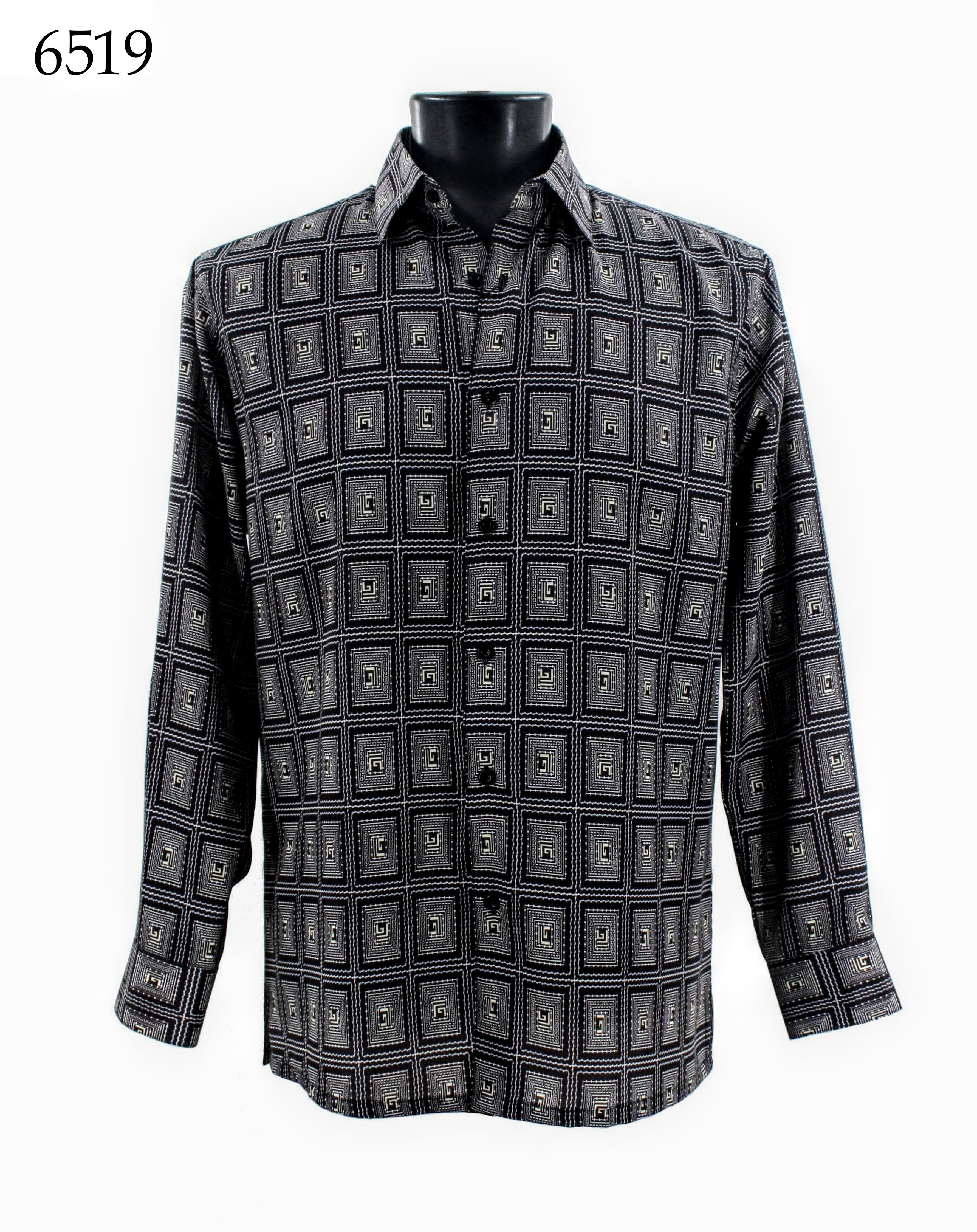 Bassiri Men's Long Sleeve Casual Shirt 6519 - Comfortable Slim Fit Button Down Shirt for Work, Office, and Business Casual Wear