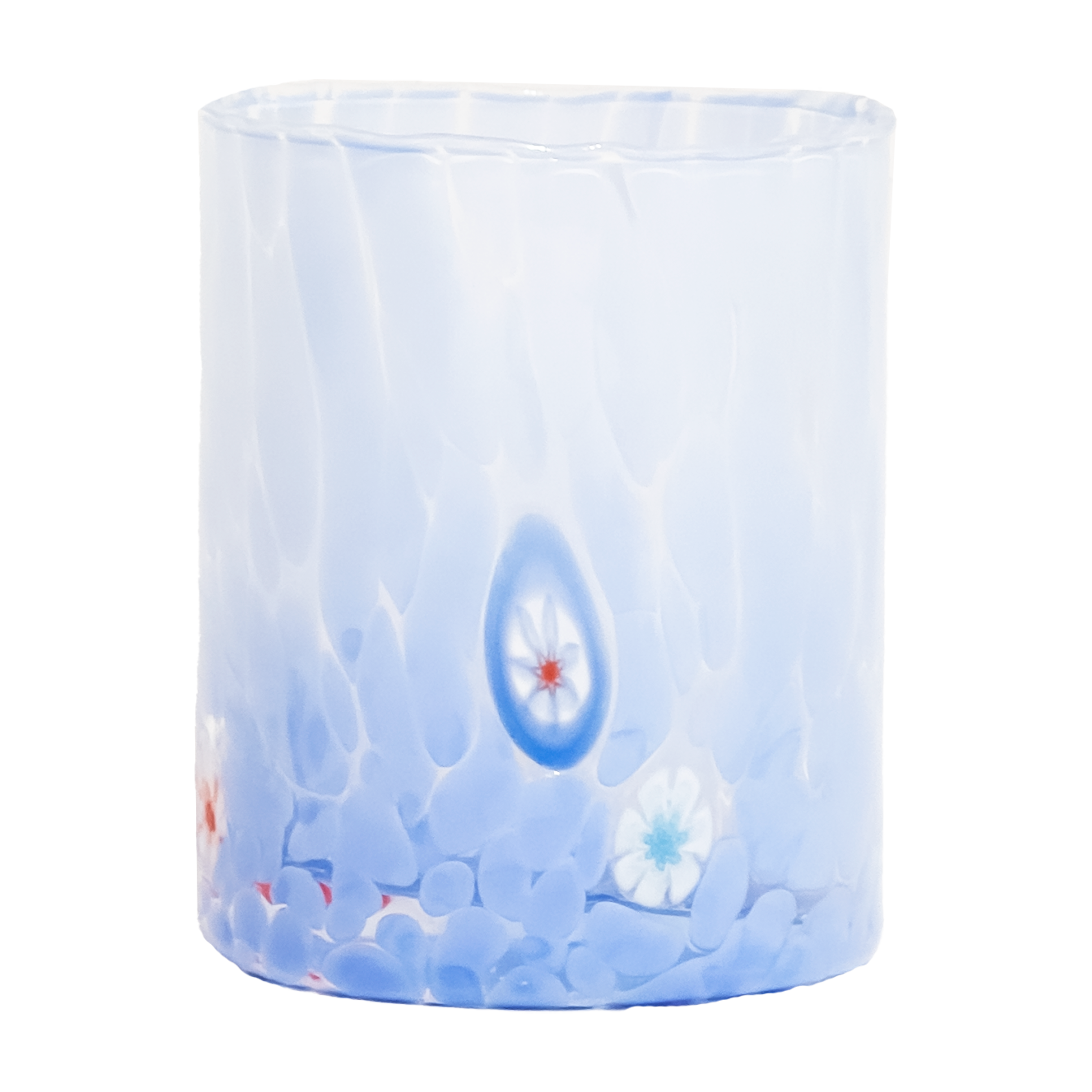 Authentic Murano Glass Straight Drinking Glasses in Periwinkle Blue - Perfect for Wine, Cocktails & Elegant Dinner Parties