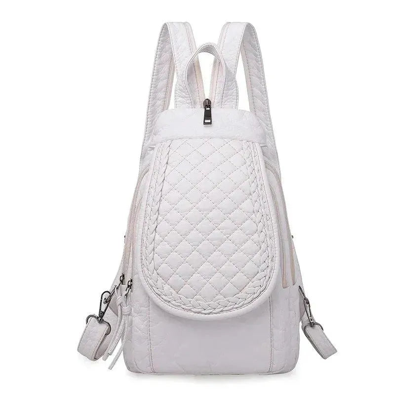 Soft Washed Leather Women's Backpack - Stylish & Durable Handbag for Work, Travel & College | Fashionable Everyday Purse for Commuting & Shopping