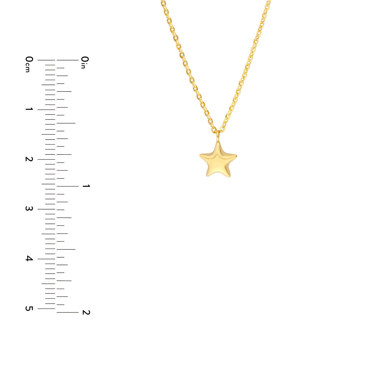 14K Yellow Gold Mini Puff Star Necklace for Kids - Dainty Gold Star Pendant Jewelry Gift for Girls, Birthday, Christmas & Special Occasions