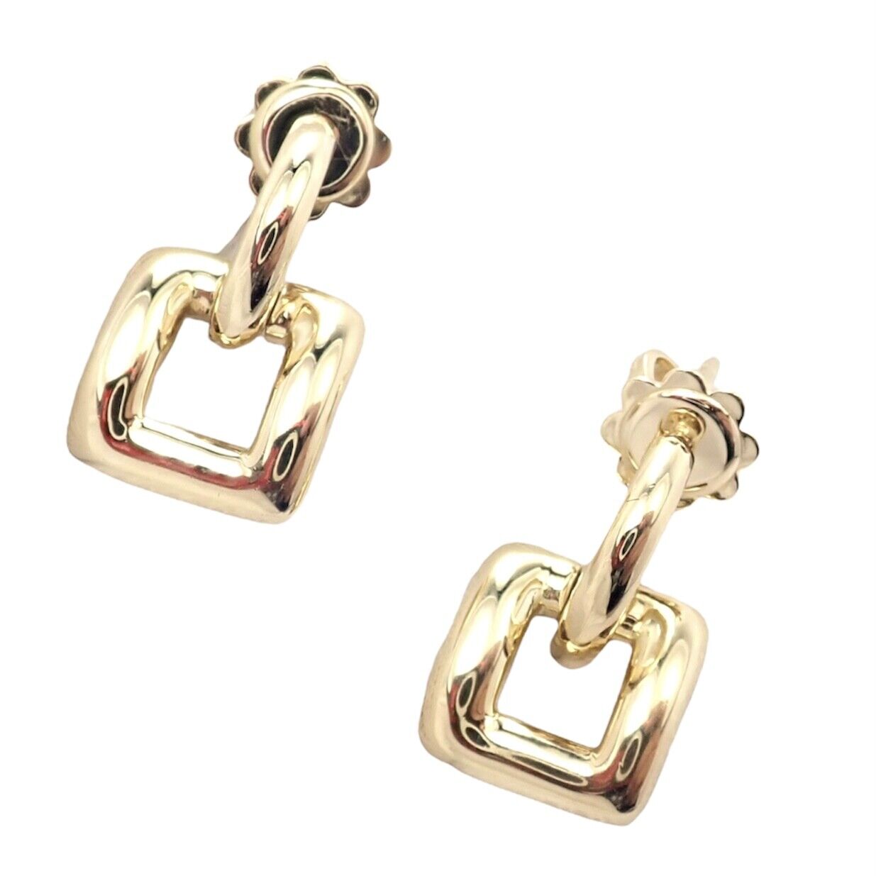 Authentic Vintage Tiffany & Co 18k Yellow Gold Square Earrings - Limited Edition 2001 - Perfect for Special Occasions & Luxury Gift Giving