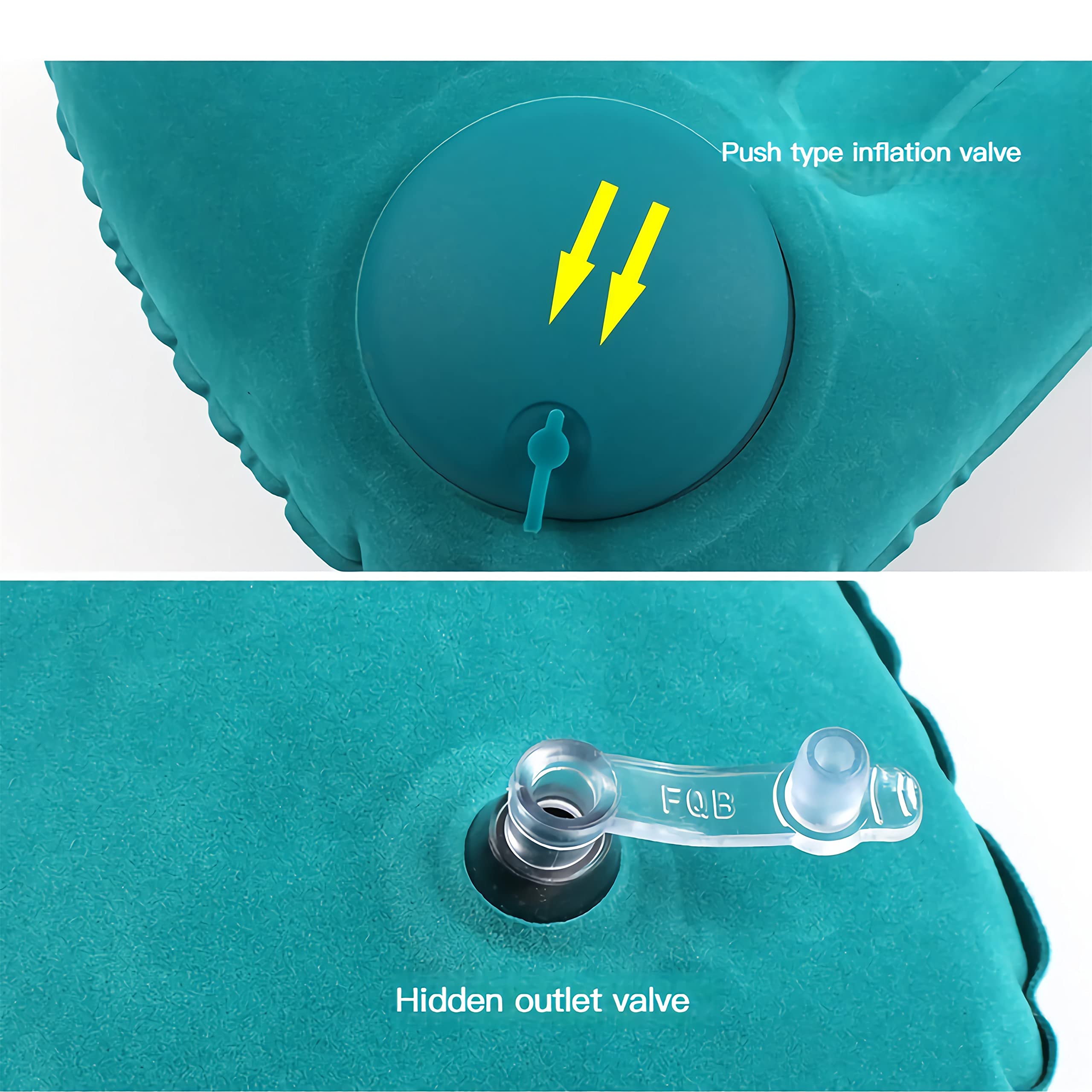 Ultra Comfortable Inflatable Camping Pillow for Backpacking, Hiking & Travel - Lightweight, Compact & Portable - Perfect for Outdoor Adventures, Airplane & Car Trips (Green)