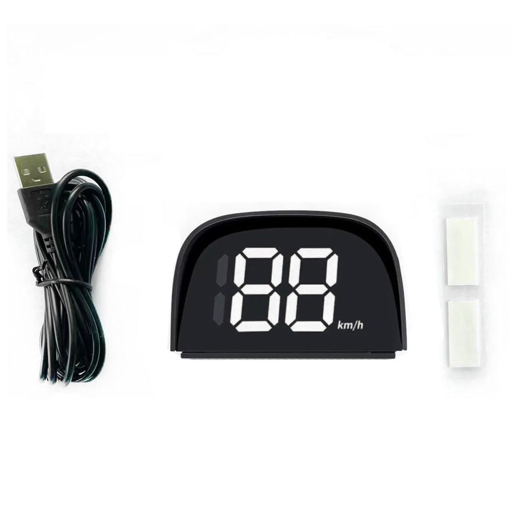 GoolRC Digital GPS Speedometer for Car - Accurate Kilometers/Miles Speed Display with HUD Head-Up Projection, White | Real-Time Speed Tracking for Safer Driving, Perfect for Road Trips & Daily Commutes