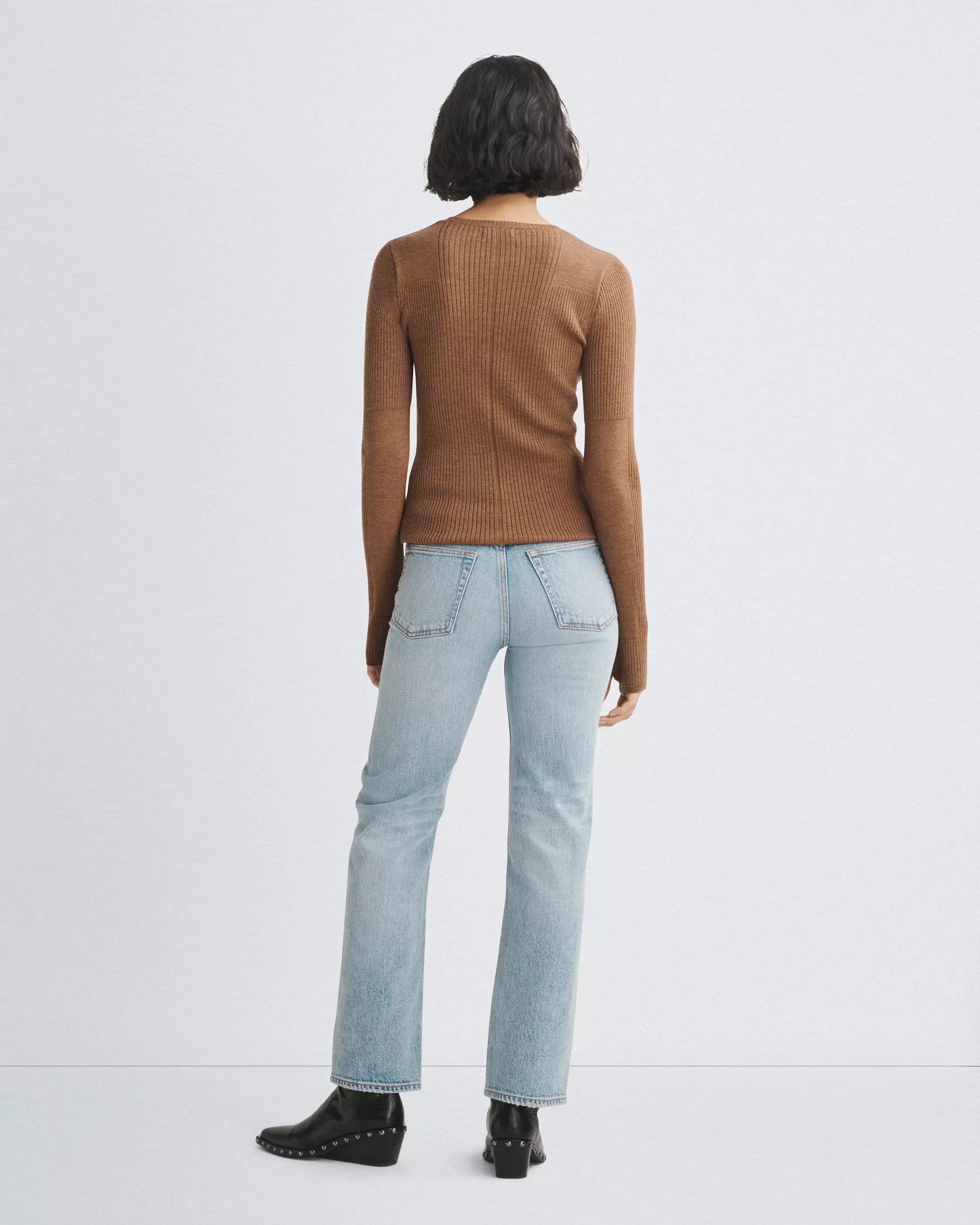 Audrina Crew Camel Sweater - Soft Knit Women's Pullover in Tan (Was23F010Bm10) | Cozy Fall & Winter Fashion for Casual Outings and Layering