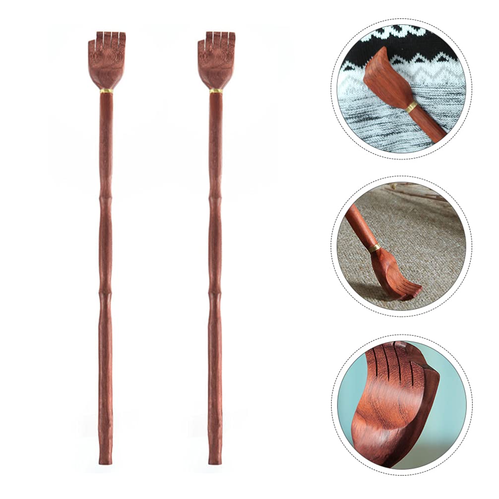 EXCEART 2-Pack Bamboo Back Scratcher - Long Handle Itch Relief Tool for Back & Shoulder Massage | Perfect for Home, Office & Travel Use