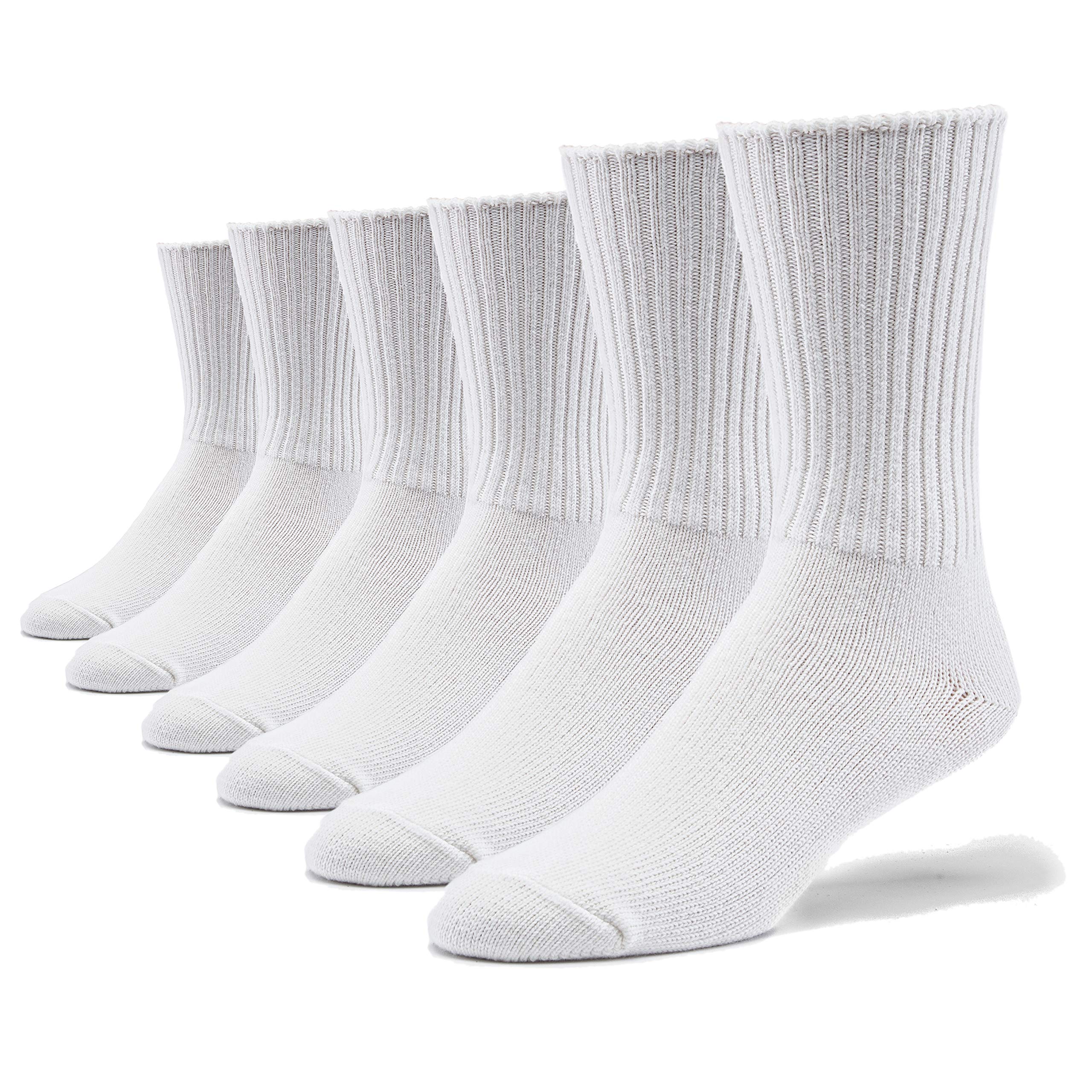 Maggie's Organics Unisex Organic Cotton Crew Socks - 6 Pairs Pack - Soft, Breathable & Comfortable for Everyday Wear - Perfect for Work, Hiking & Casual Outfits