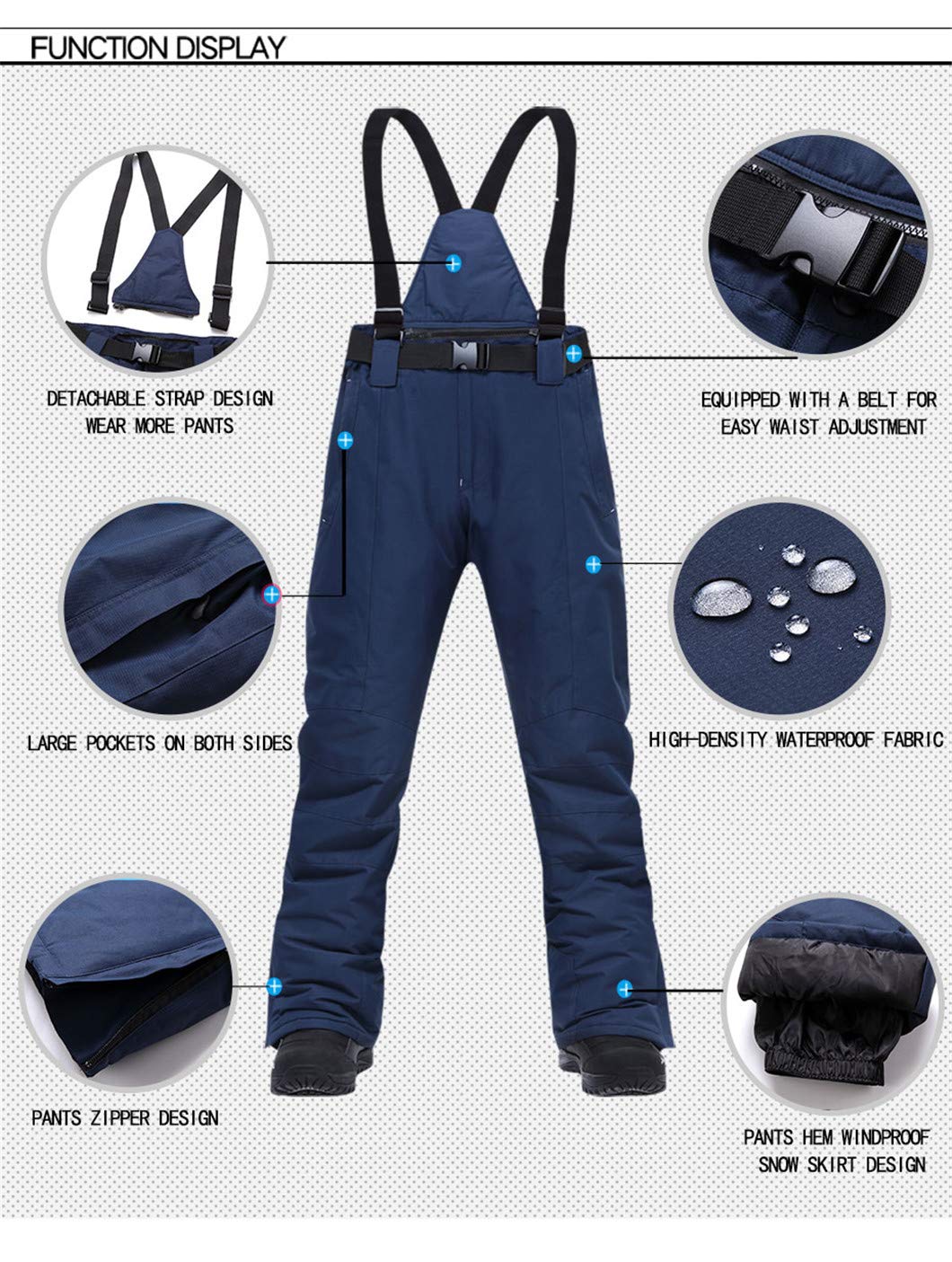 Men's -30°F Windproof Thermal Snow Pants for Skiing & Snowboarding - Winter Warmth for Extreme Cold Weather Adventures