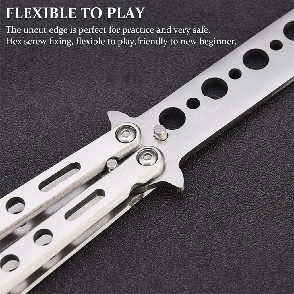 Optifit® Butterfly Knives Trainer - Safe Unsharpened Blade with O-Ring Latch for Beginners & Kids | Perfect for Practice, Skill Development & Butterfly Knife Enthusiasts | Great for Home Training, Outdoor Activities & Collection