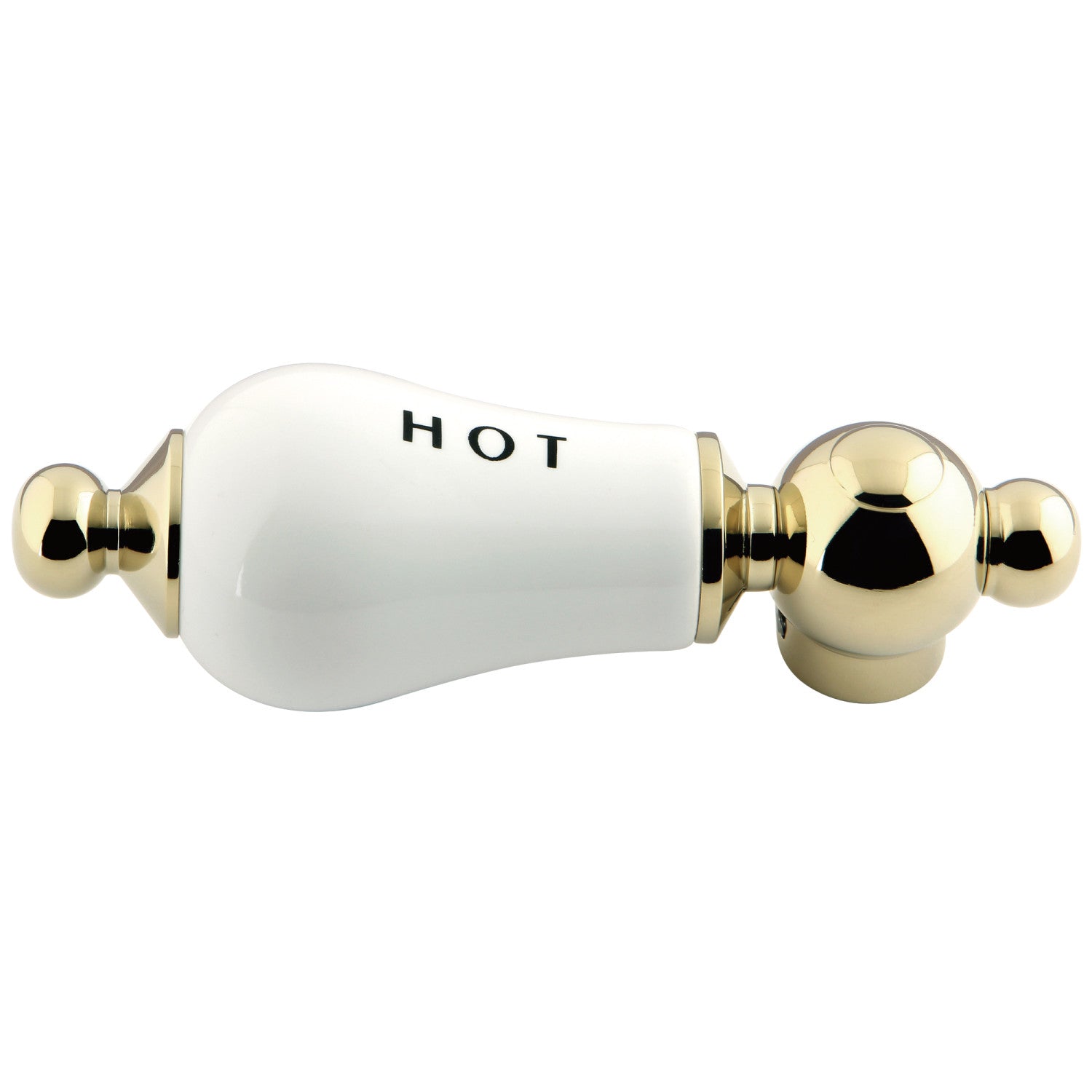 Vintage Aqua AEPL2H Porcelain Lever Handle for Hot Water - Polished Brass Finish - Perfect for Bathroom & Kitchen Faucet Upgrades