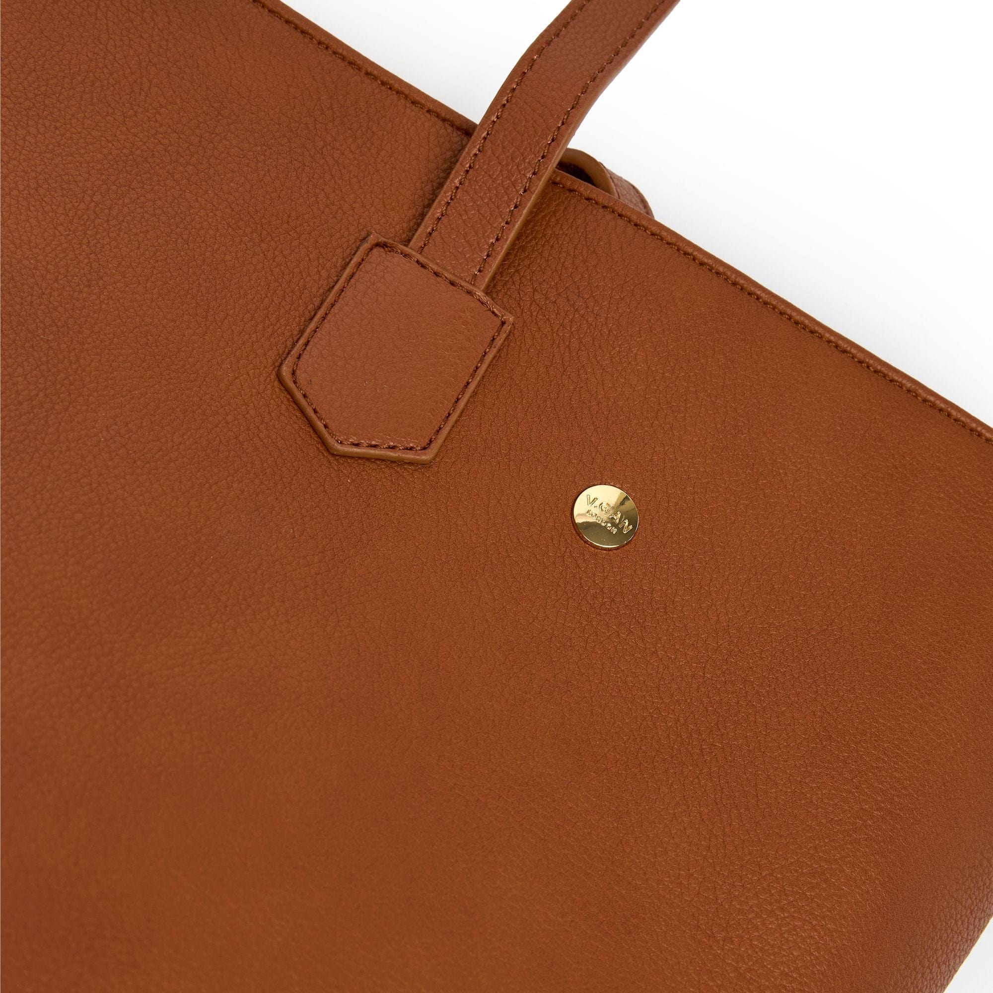 Stylish Hazel Vegan Leather Tote Bag for Women - Eco-Friendly Shoulder Bag in Tan | Perfect for Work, Travel & Everyday Use