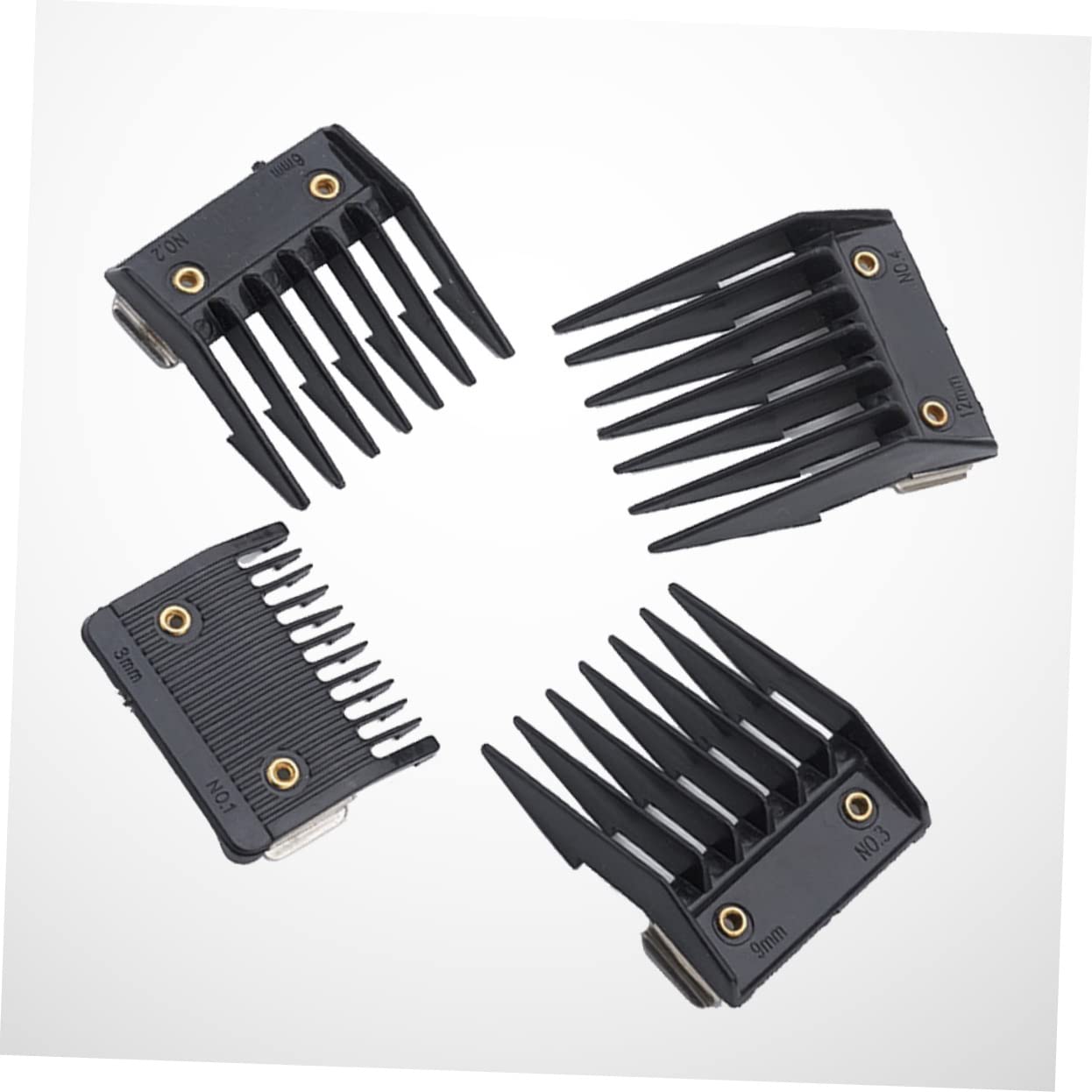 FRCOLOR 8PCS Professional Barber Comb Set - Hair Clipper Guide Attachments for Beard Trimming, Taper Fade, Ear Line & Styling | Detachable Clipper Guards for Men's Grooming & Hairdressing Tools Replacement | Perfect for Home Haircuts & Salon Styling