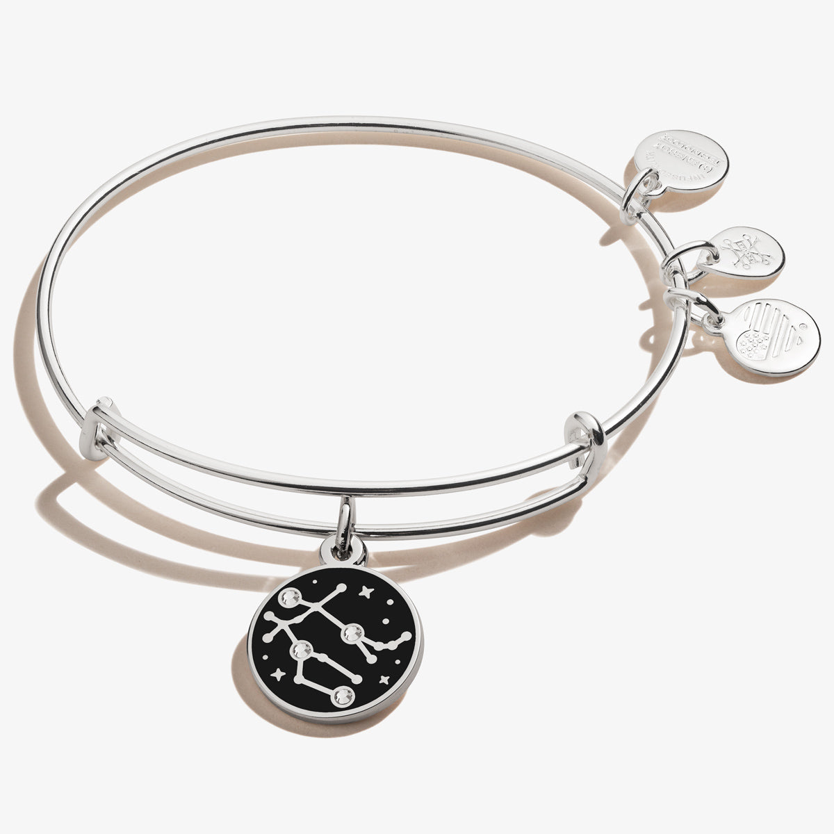 Gemini Zodiac Charm Bangle - Sterling Silver Adjustable Bracelet for Women - Perfect Birthday Gift & Everyday Jewelry for Gemini Zodiac Sign