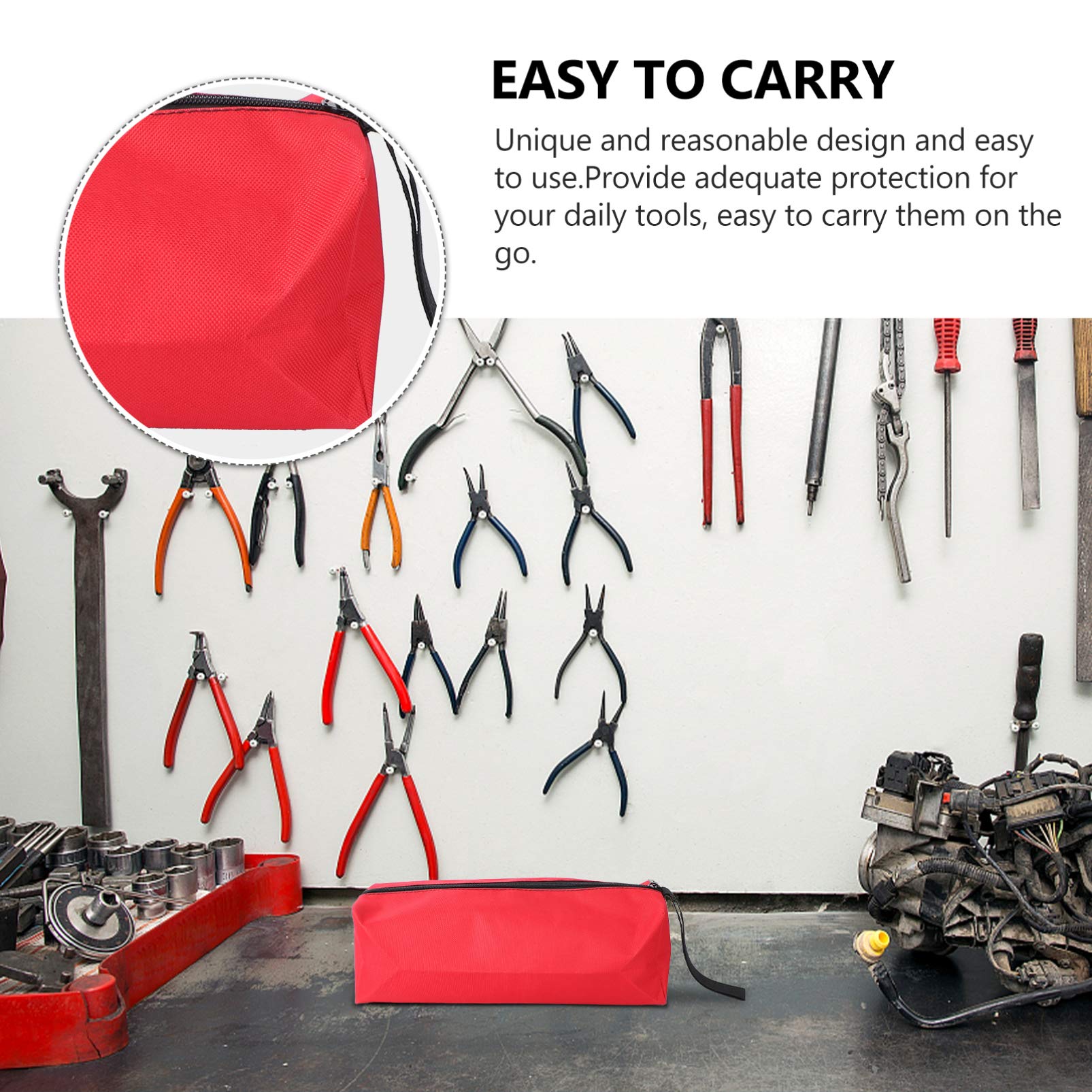 Hemobllo 1pc Multifunctional Oxford Cloth Tool Bag for Men - Travel, Garden & Woodworking Carry On Organizer with Metal Accessories (Red) - Perfect for DIY Projects, Camping & Outdoor Adventures