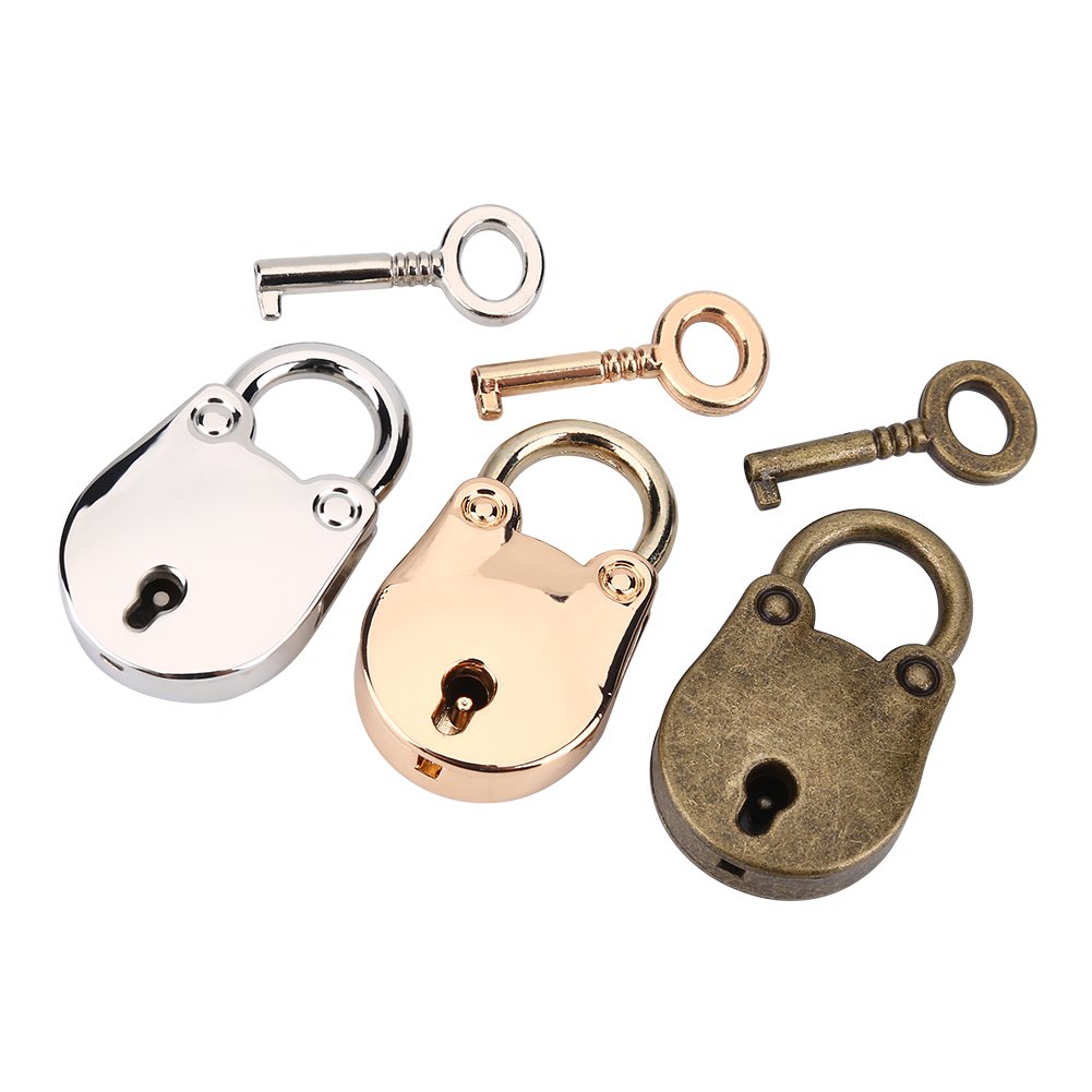 Mini Bear Head Vintage Padlock with Keys (E113Pcs) - Secure Notebook, Diary, Jewelry Box & More | Durable Key Lock for Home, Office & Travel Use