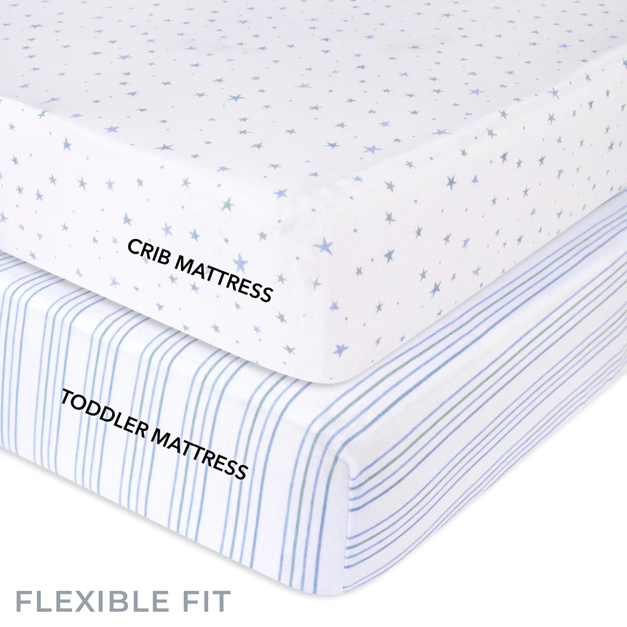 Elys & Co 2 Pack 100% Cotton Crib & Toddler Bed Sheets - Soft Breathable Nursery Bedding for Boys & Girls - Perfect for Daycare, Home Nursery & Travel