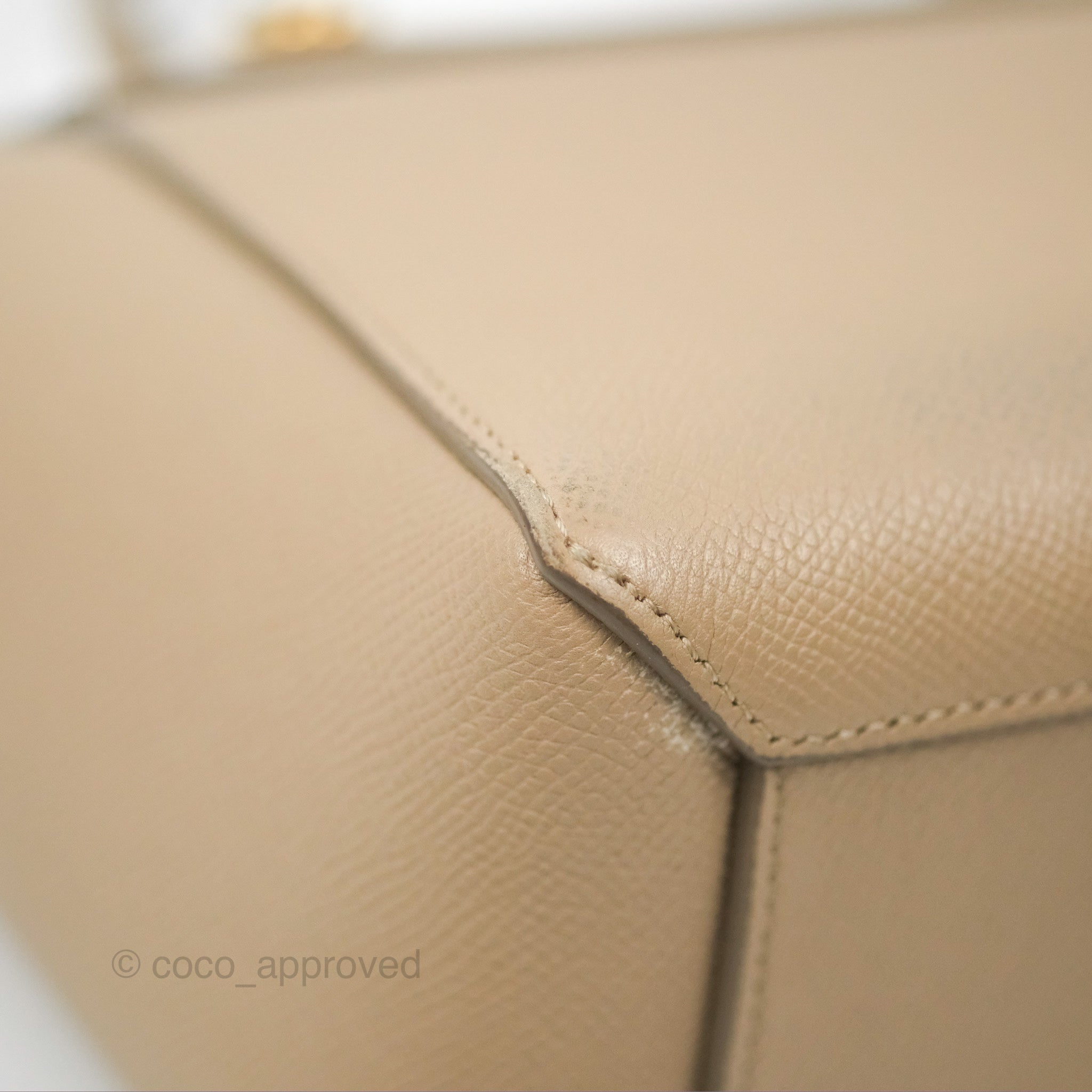 Celine Nano Belt Bag in Light Taupe Grained Calfskin with Gold Hardware - Perfect for Everyday Use, Work & Travel
