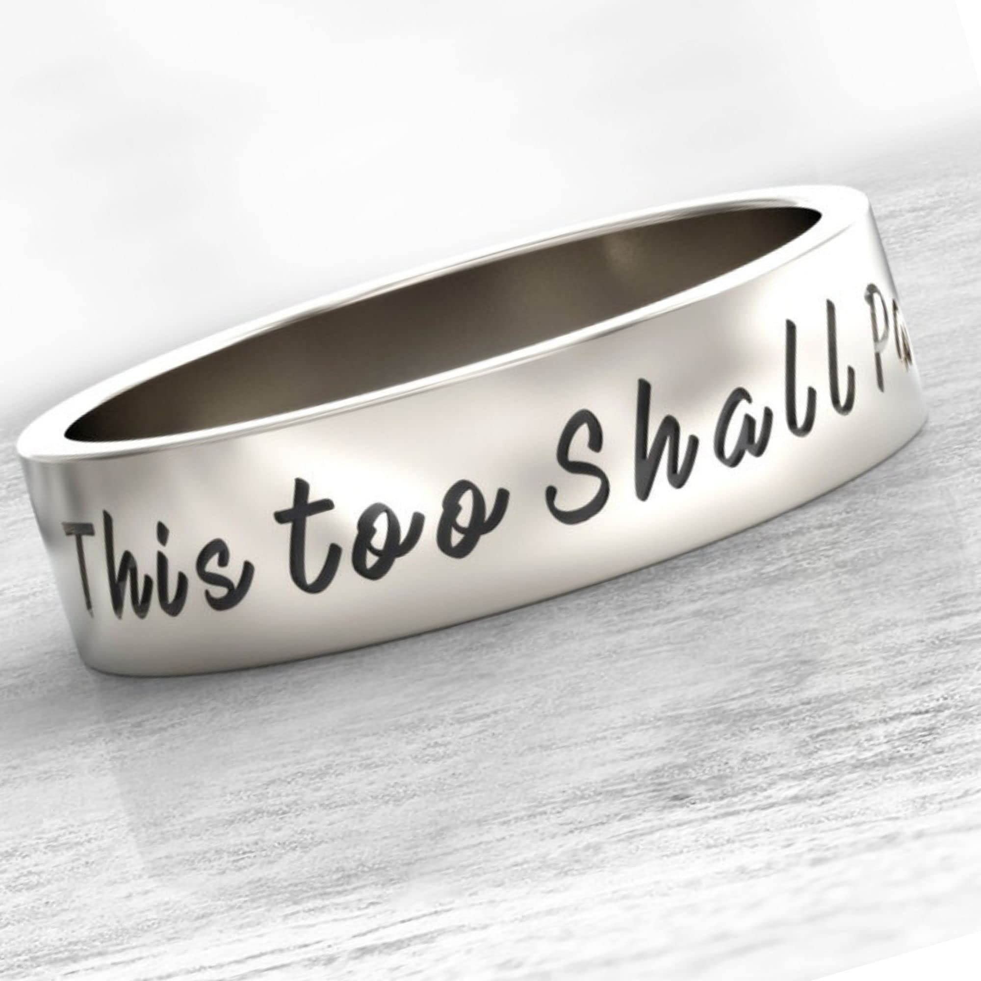 Amazing 'This Too Shall Pass' Motivational Ring - Inspirational Message Jewelry with Custom Engraving - Choose Joy Ring for Women - Perfect for Daily Wear, Gifts & Special Occasions