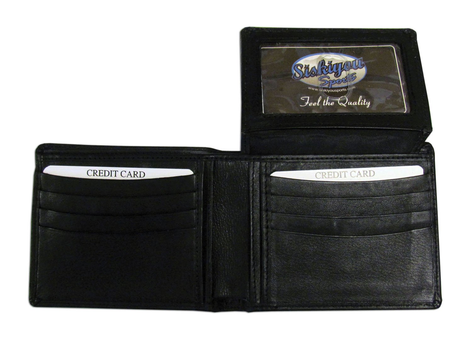 Siskiyou Sports NCAA Genuine Leather Bi-fold Wallet for Men - Slim RFID Blocking Credit Card Holder - Perfect for College Fans, Gifts & Everyday Use