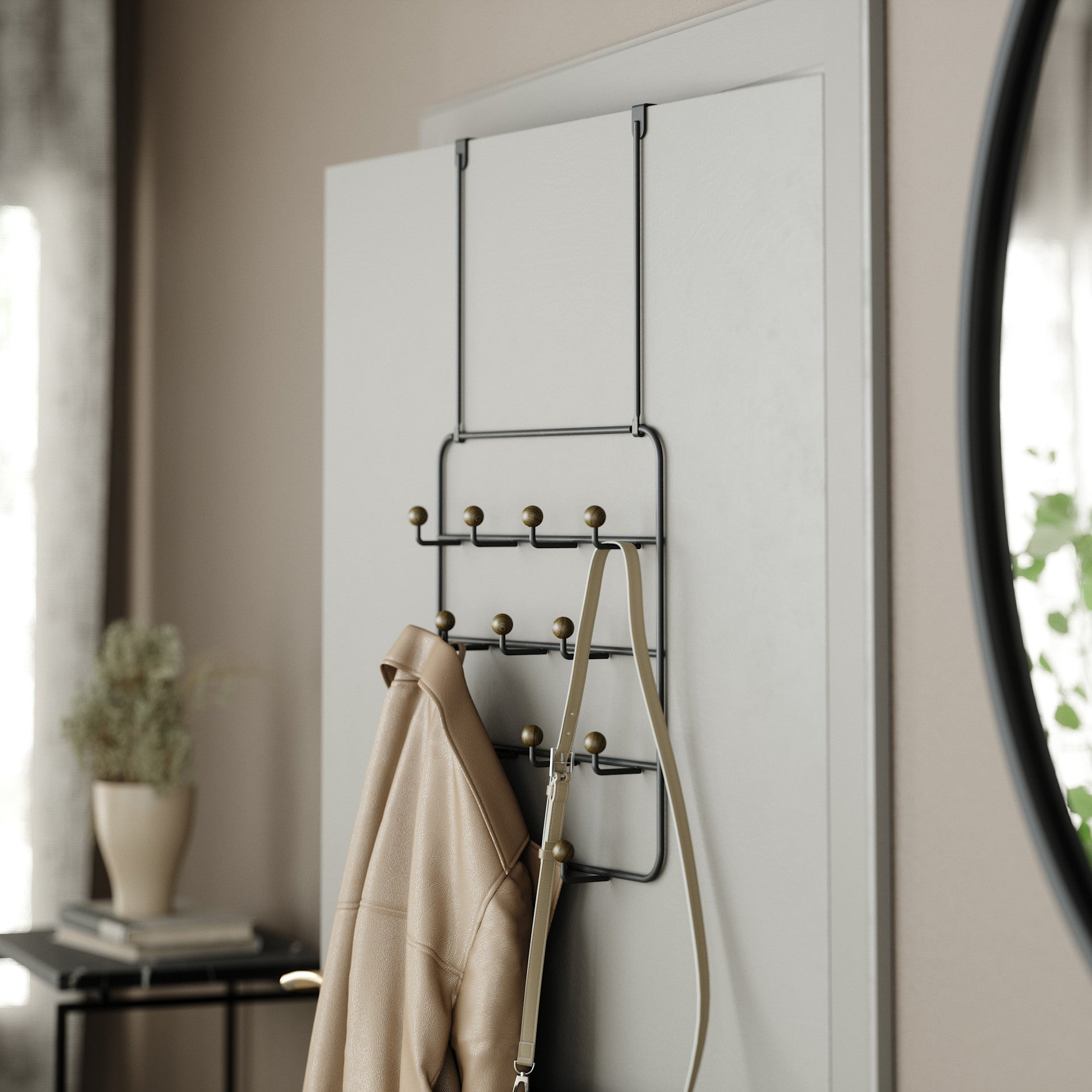 Estique Over The Door Organizer - Space Saving Hanging Storage for Closet, Bathroom & Bedroom | Perfect for Towels, Scarves, Accessories & More