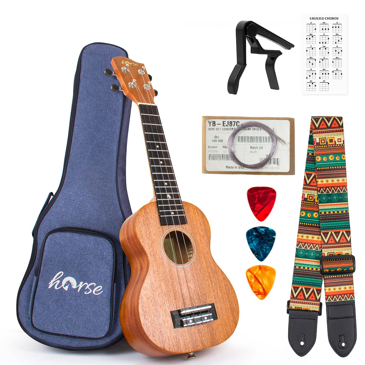 21 Inch Professional Soprano Ukulele for Adults & Beginners - Hawaiian Guitar with Gig Bag, Strap & OEM Strings - Perfect for Travel, Beach, Gifts & Music Lessons
