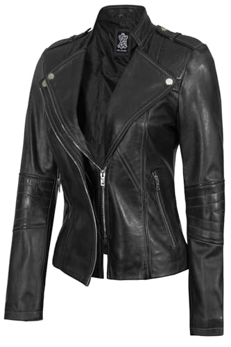 Monica - Black Leather Jacket Women