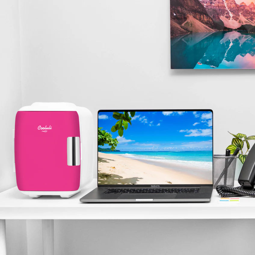 Cooluli Classic 4L Mini Cosmetic Fridge - Portable Skincare Fridge for Makeup, Perfume & Beauty Products - Perfect for Bedroom, Office & Travel (6 Pack)