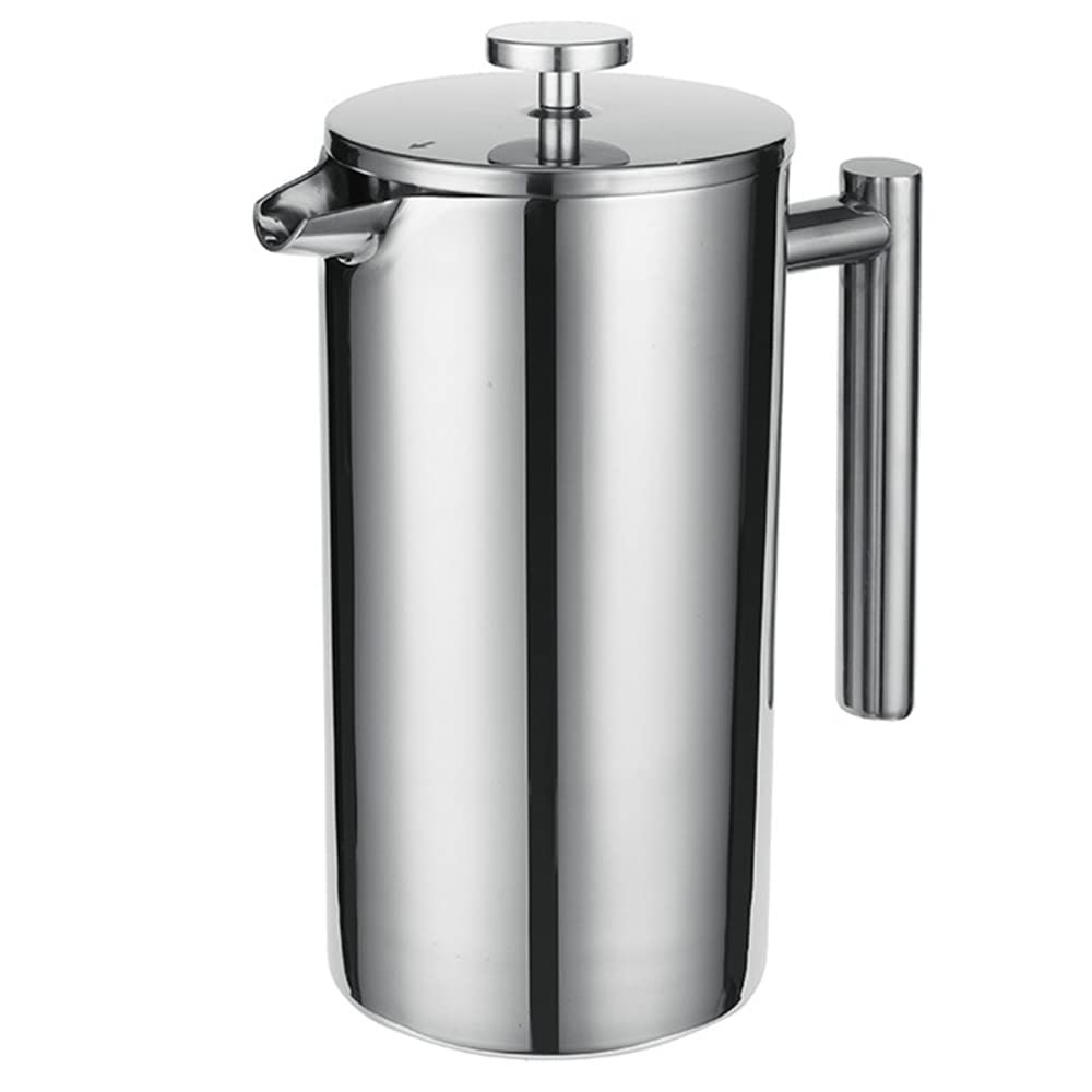 Premium French Press Coffee Maker - 304 Stainless Steel Thermal Coffee & Tea Press with 3 Filters (800ml) - Anti-Scald Handle & Rust-Proof Design - Ideal for Home, Office, Camping & Gifts