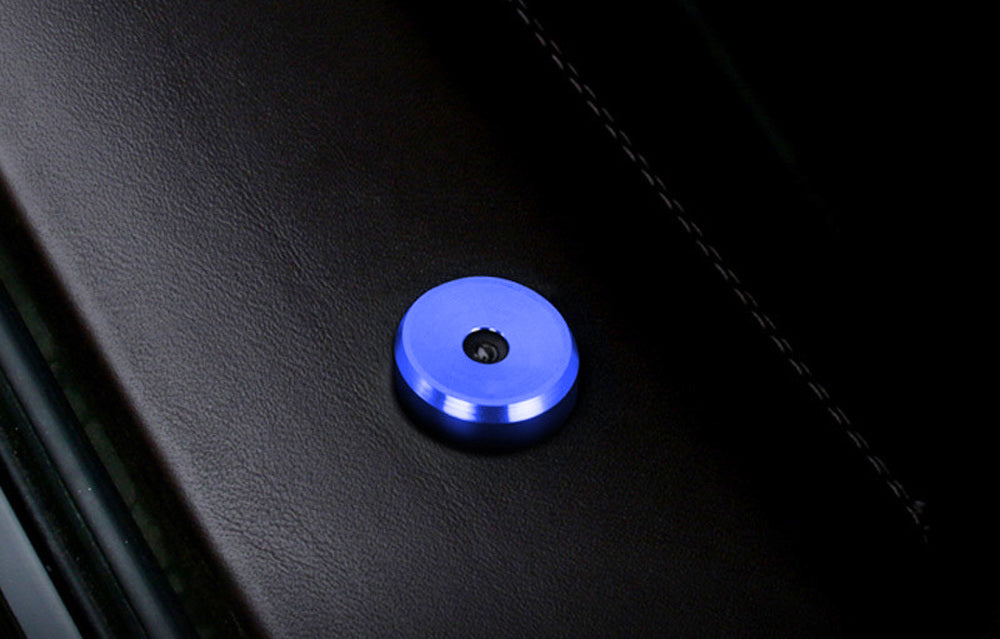 Blue Decorative Door Lock Secure Indicator Light Caps for Porsche Cayenne Panamera Macan - Enhance Security & Style for Luxury SUVs