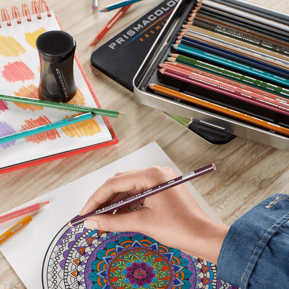 24 Prismacolor Premier Soft Core Colored Pencils Set in Tin - Perfect for Artists, Sketching & Adult Coloring Books