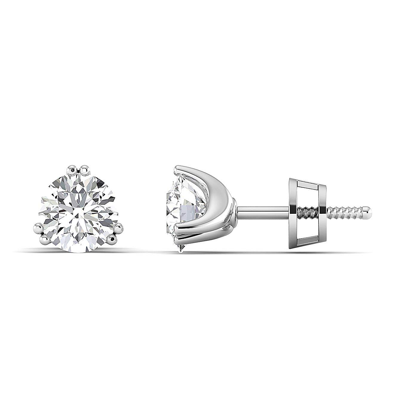 0.3-4 Carat Moissanite Stud Earrings for Women - Sterling Silver & Gold Round Cut (FG/VVS) Diamond Simulant Jewelry - Valentine's Day, Anniversary & Birthday Gifts - Perfect for Everyday Wear, Date Night & Special Occasions