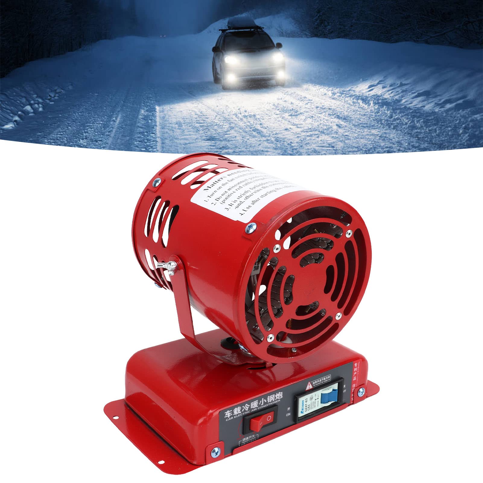 Fydun 1000W-1200W Portable Car Heater - 12V Vehicle Mounted Air Heater & Windshield Defogger for Fast Heating and Cooling | Ideal for Winter Driving, Camping, and Emergency Car Warm-Up