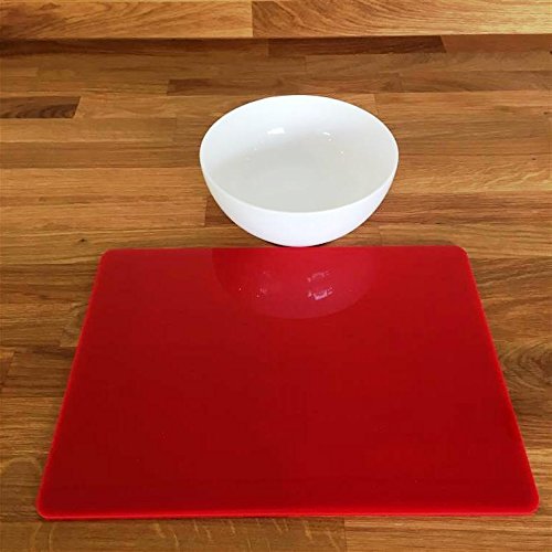 Premium Rectangular Placemats Set of 8 - Large Size, Vibrant Red - Perfect for Dining Table, Kitchen, Party & Holiday Decor