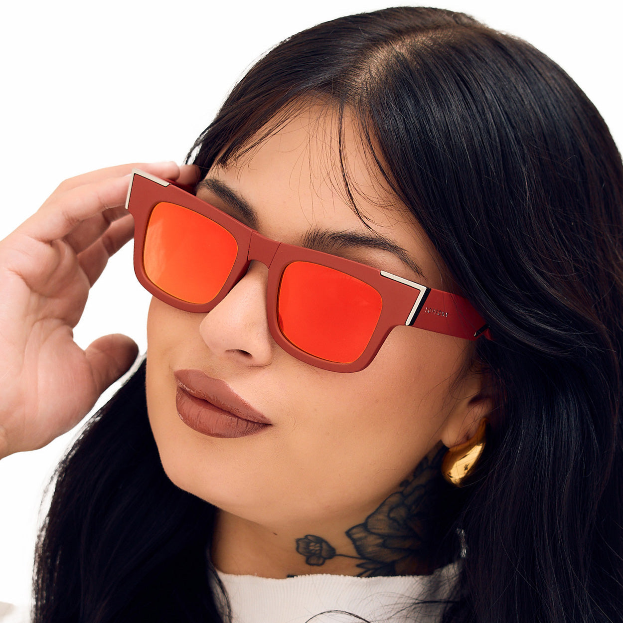 Fold It Mirrored Red Prescription Glasses - Stylish & Lightweight Eyewear for Reading, Driving, and Outdoor Activities