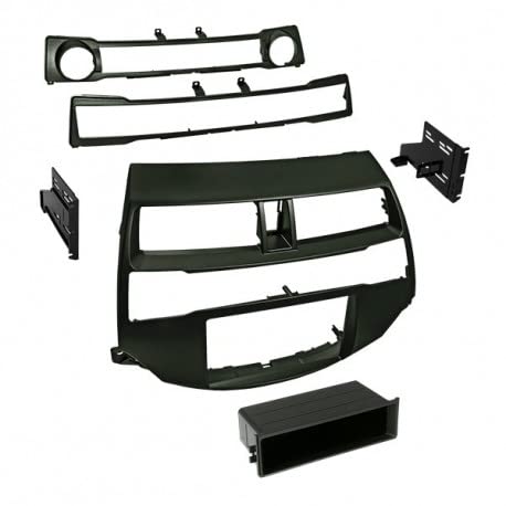 Universal Double or Single DIN Car Stereo Dash Kit - Dark Gray Metallic for Aftermarket Radio Installation | Perfect for Honda, Toyota, Ford & More | Easy DIY Upgrade for Better Sound System