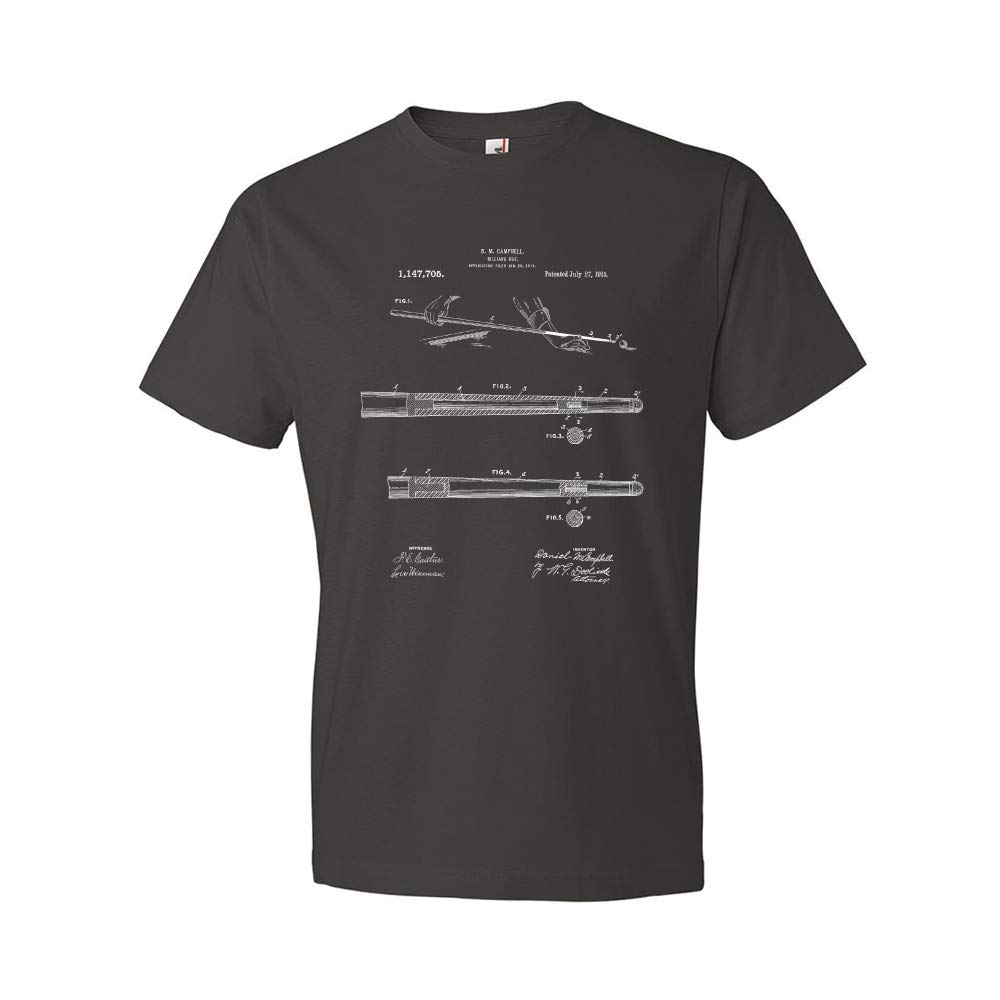 Pool Cue Stick Patent Graphic T-Shirt - Unique Billiards Player Gift for Men & Women - Funny Pool Shirt for Dad, Mom & Lovers - Perfect for Casual Wear, Game Nights & Sports Bars
