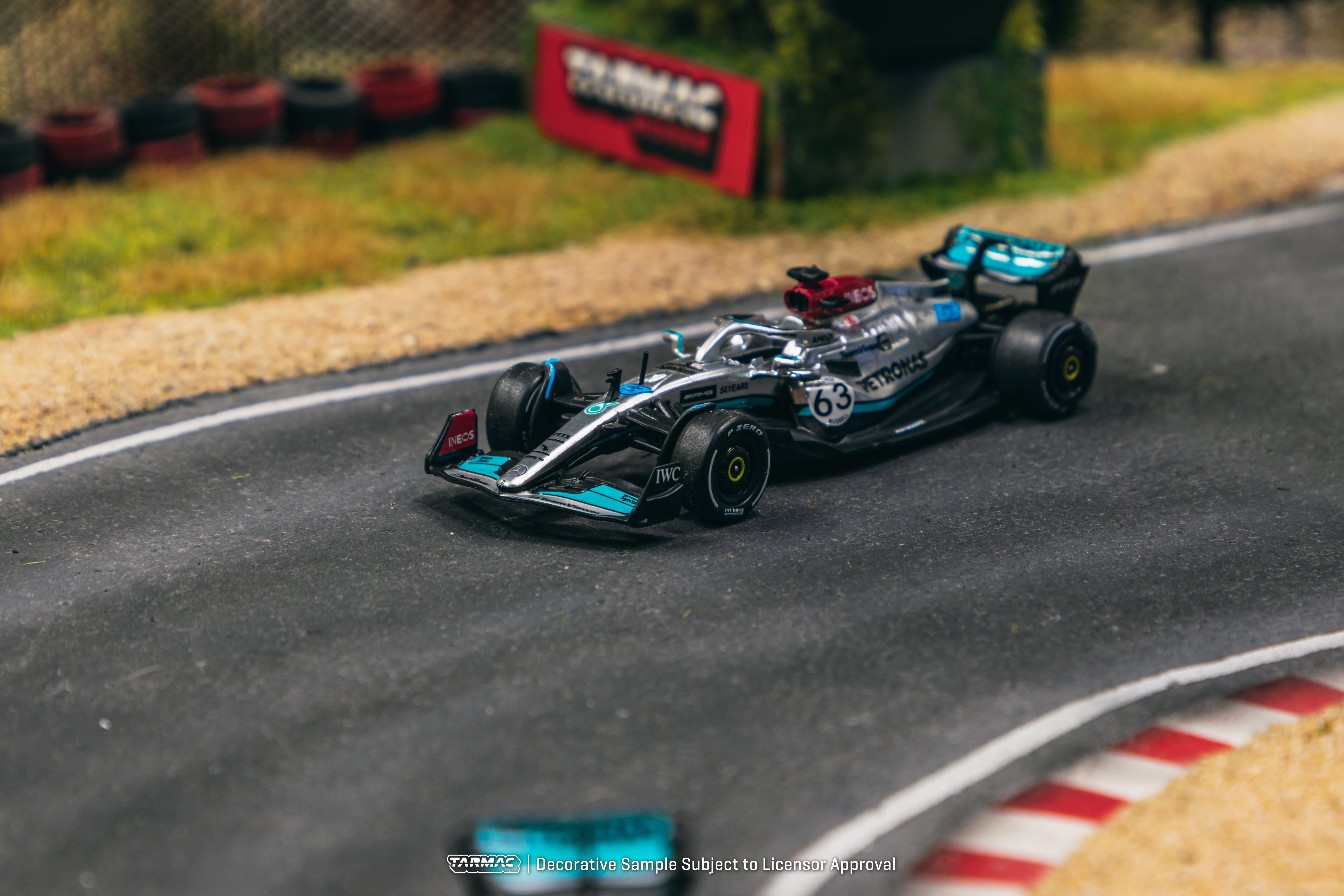Tarmac Works X iXO Models 1/64 Scale Mercedes AMG F1 W13 E Performance Belgian Grand Prix 2022 George Russell #63 Diecast Car - Perfect for Collectors, Racing Fans & Display Cases