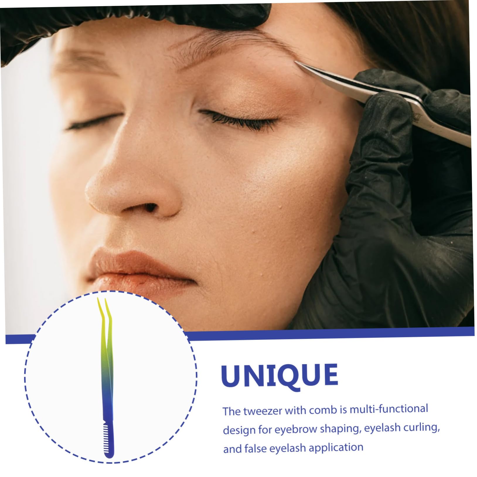 Professional Stainless Steel Eyebrow Tweezers for Women - Precise Eyebrow Shaping, Eyelash Extension & Nail Stamp Tool - Perfect for Eyebrow Grooming, Lash Application & Nail Art