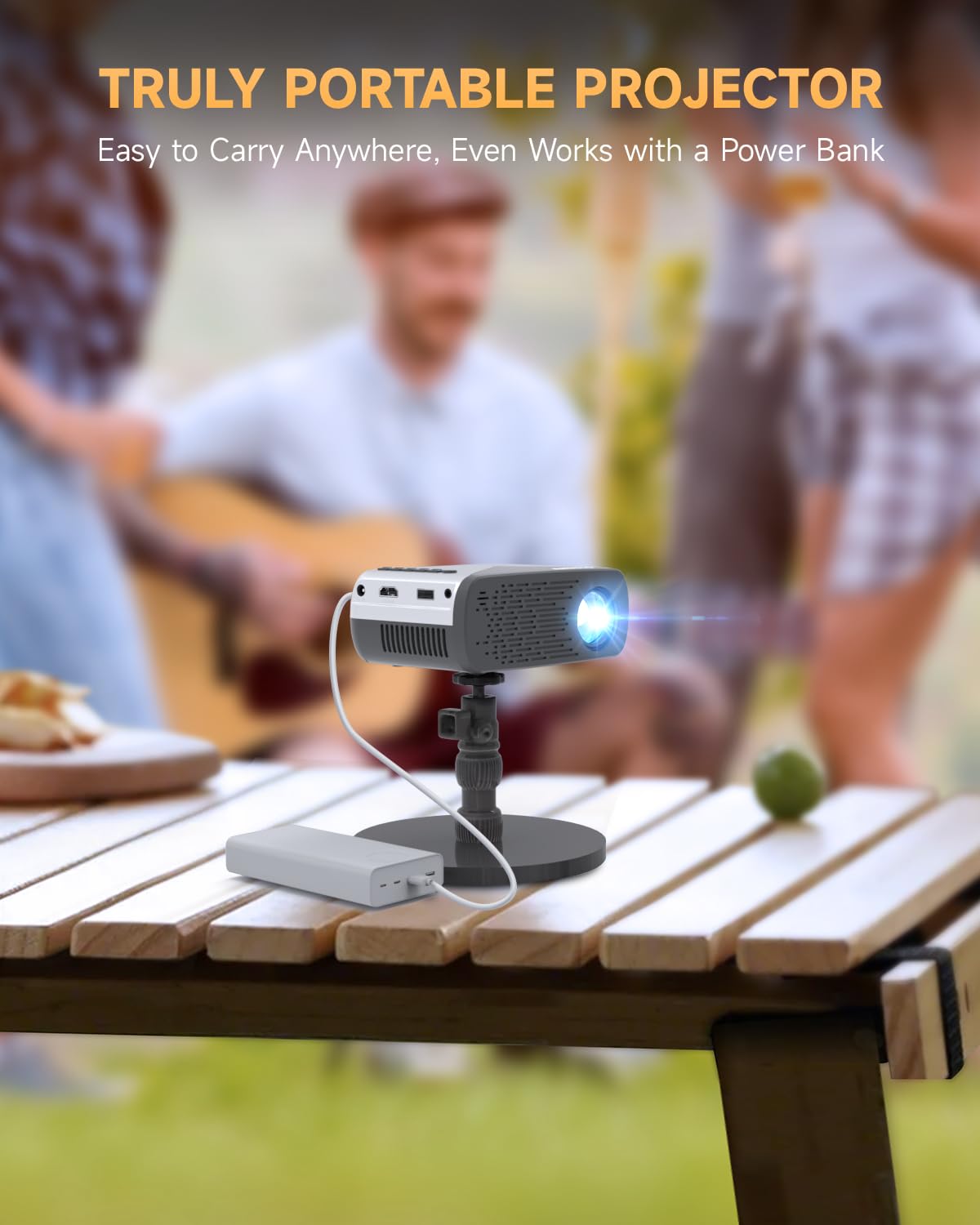 Antmap Mini WiFi Projector - Portable Pocket Projector for iPhone, Android, Laptop, TV Stick & Game Console | Wireless HDMI Connection | Ideal for Home Theater, Outdoor Movies & Business Presentations